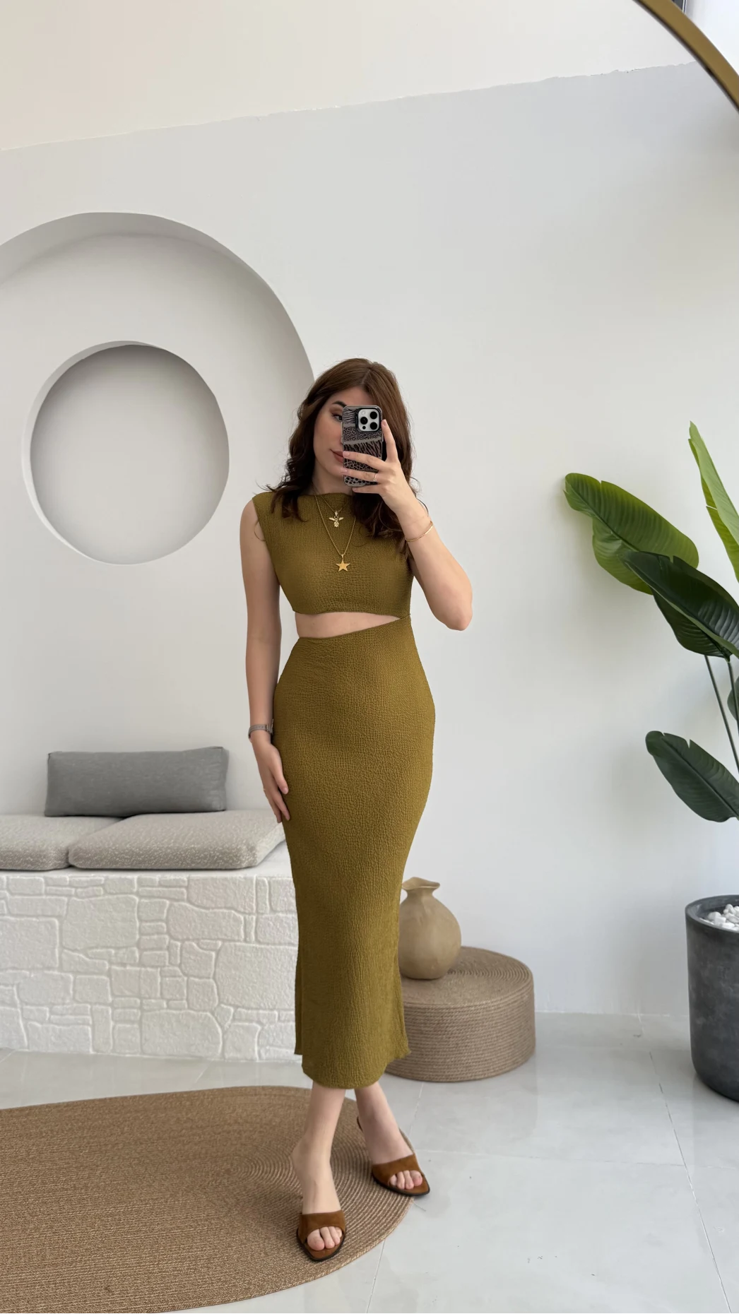 Ramona Bürümcük Elbise Haki