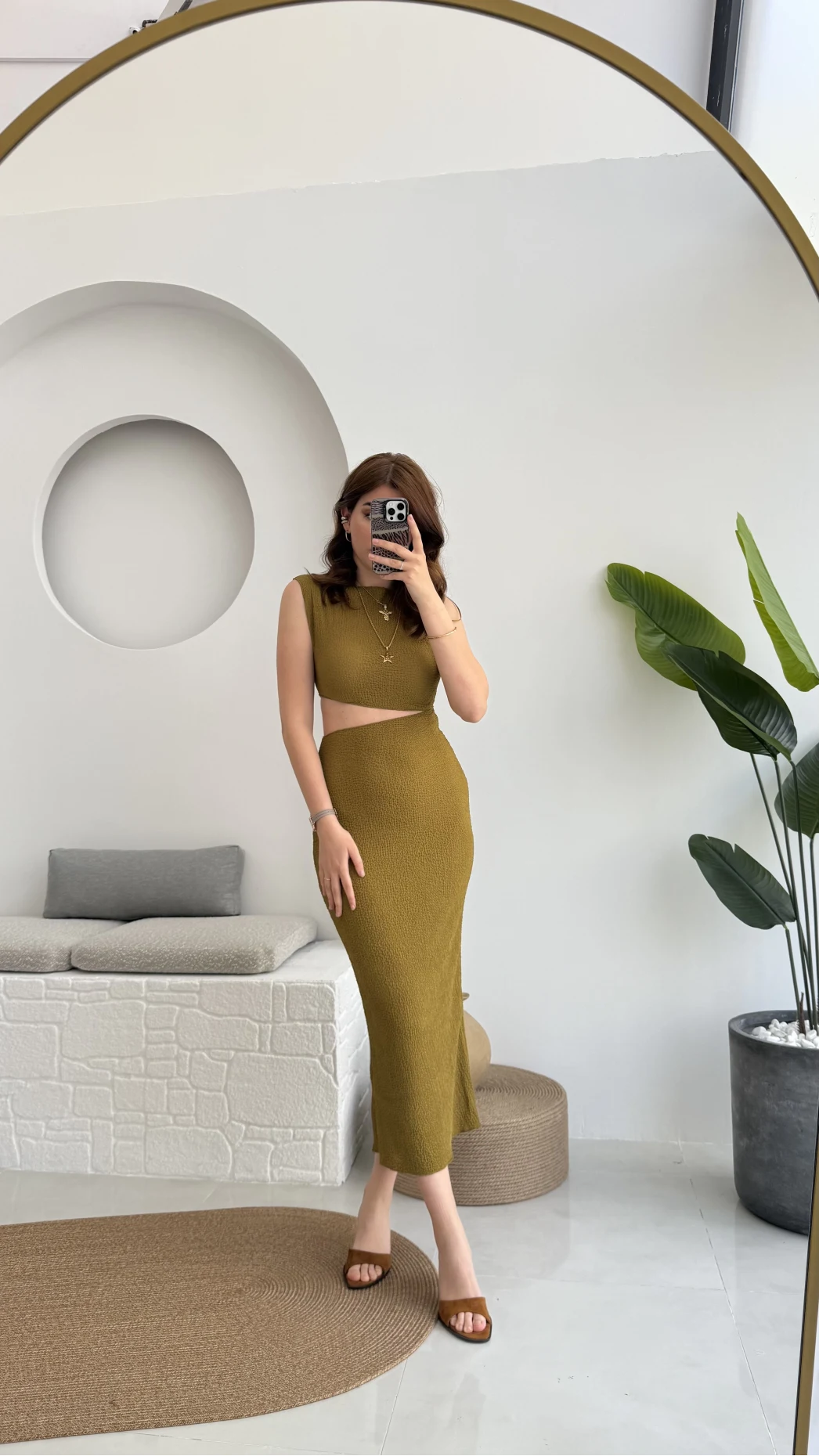 Ramona Bürümcük Elbise Haki