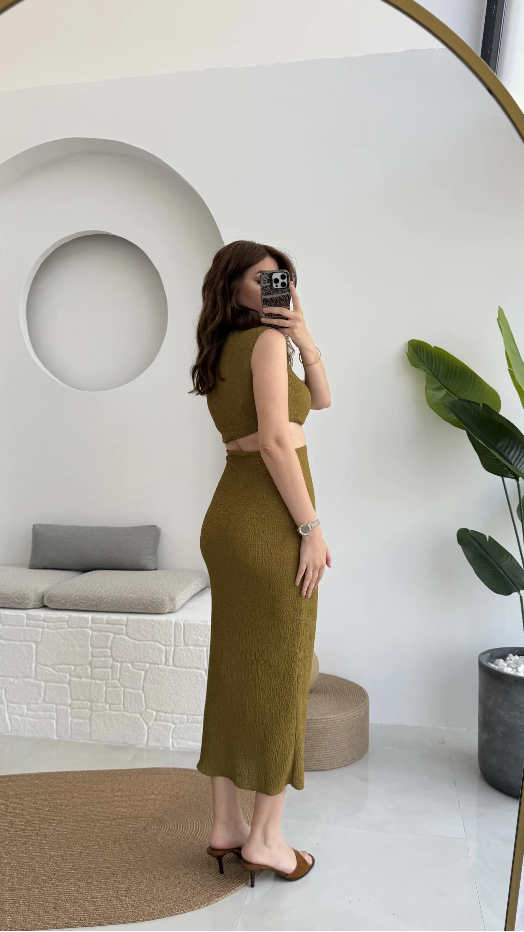 Ramona Bürümcük Elbise Haki