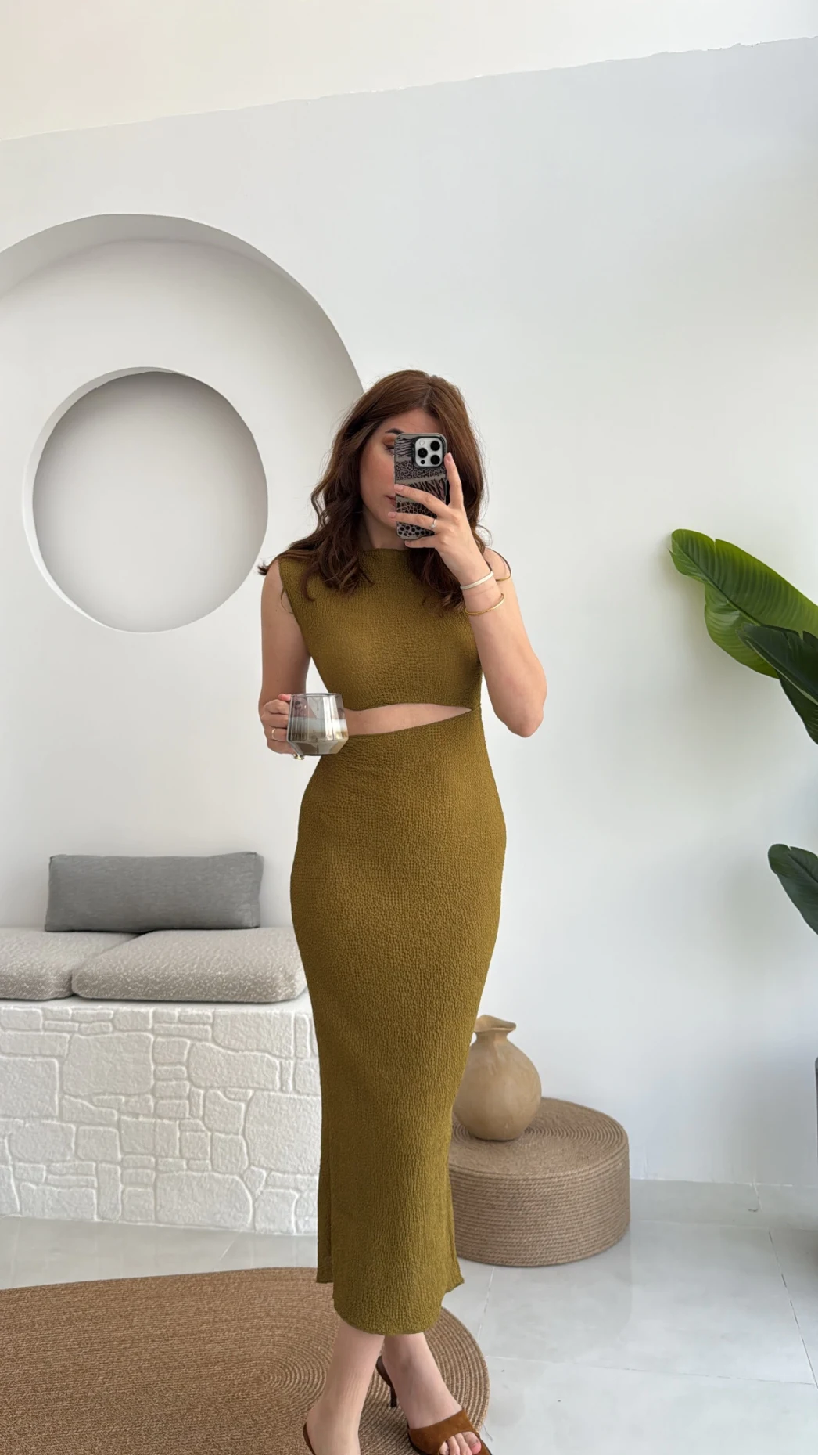 Ramona Bürümcük Elbise Haki