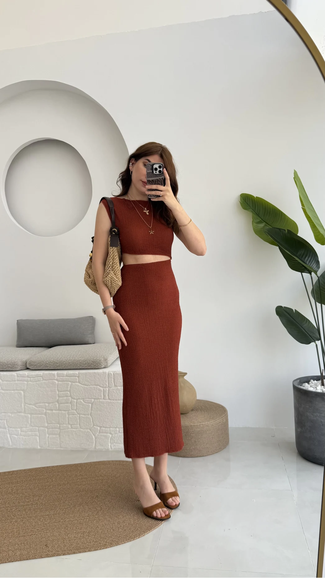 Ramona Bürümcük Elbise Kiremit