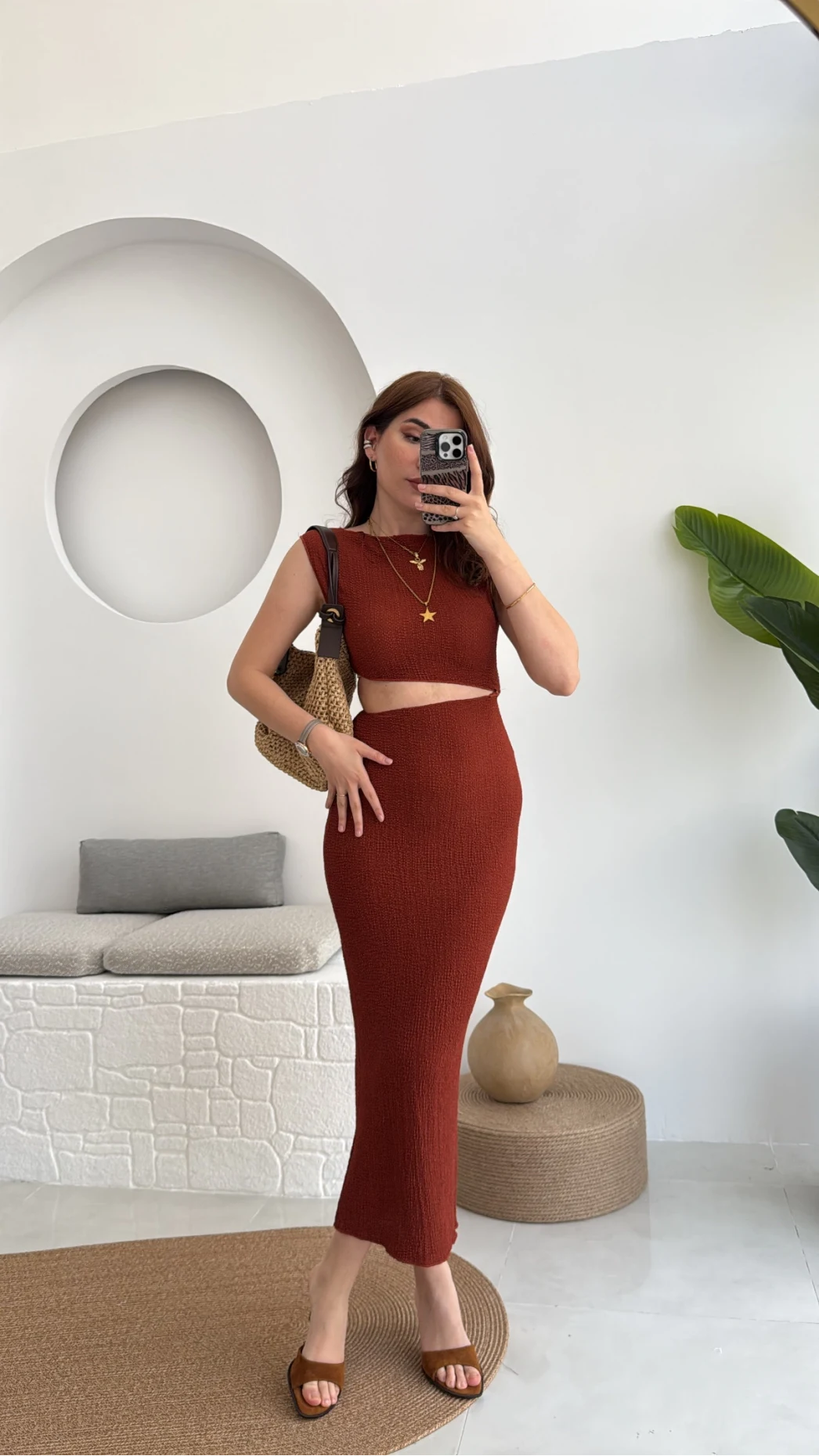 Ramona Bürümcük Elbise Kiremit