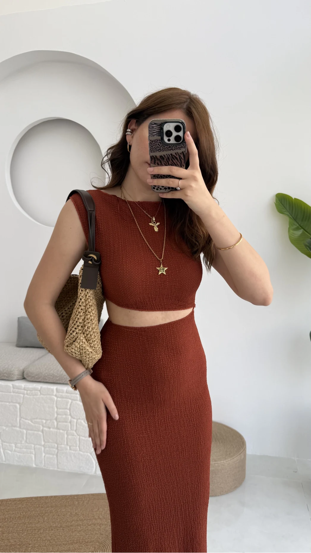 Ramona Bürümcük Elbise Kiremit