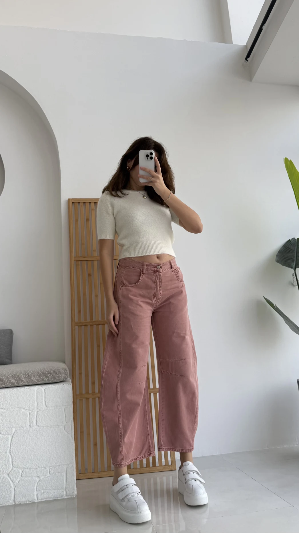 Rape Baggy Pantolon Gül Rengi