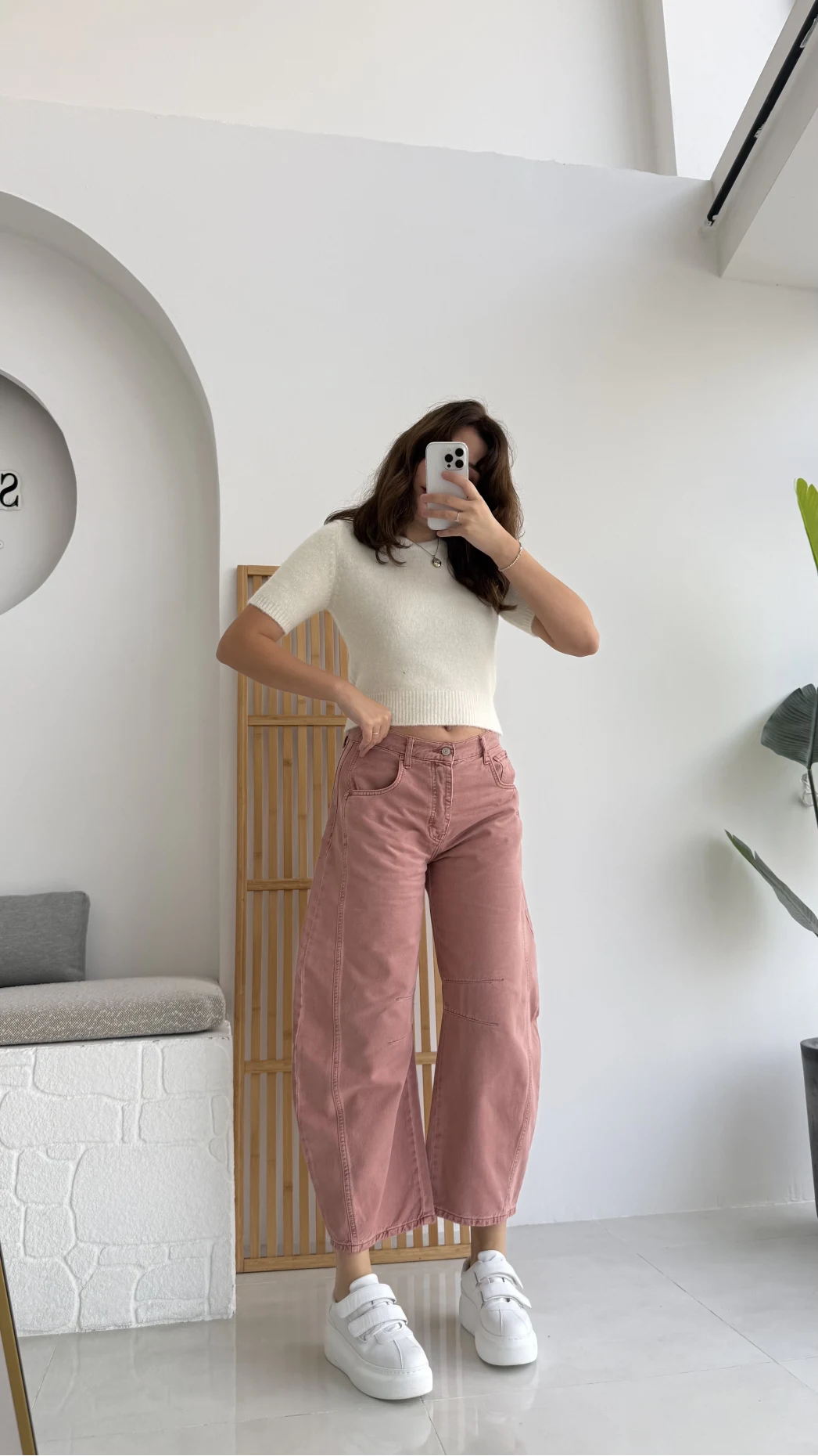 Rape Baggy Pantolon Gül Rengi