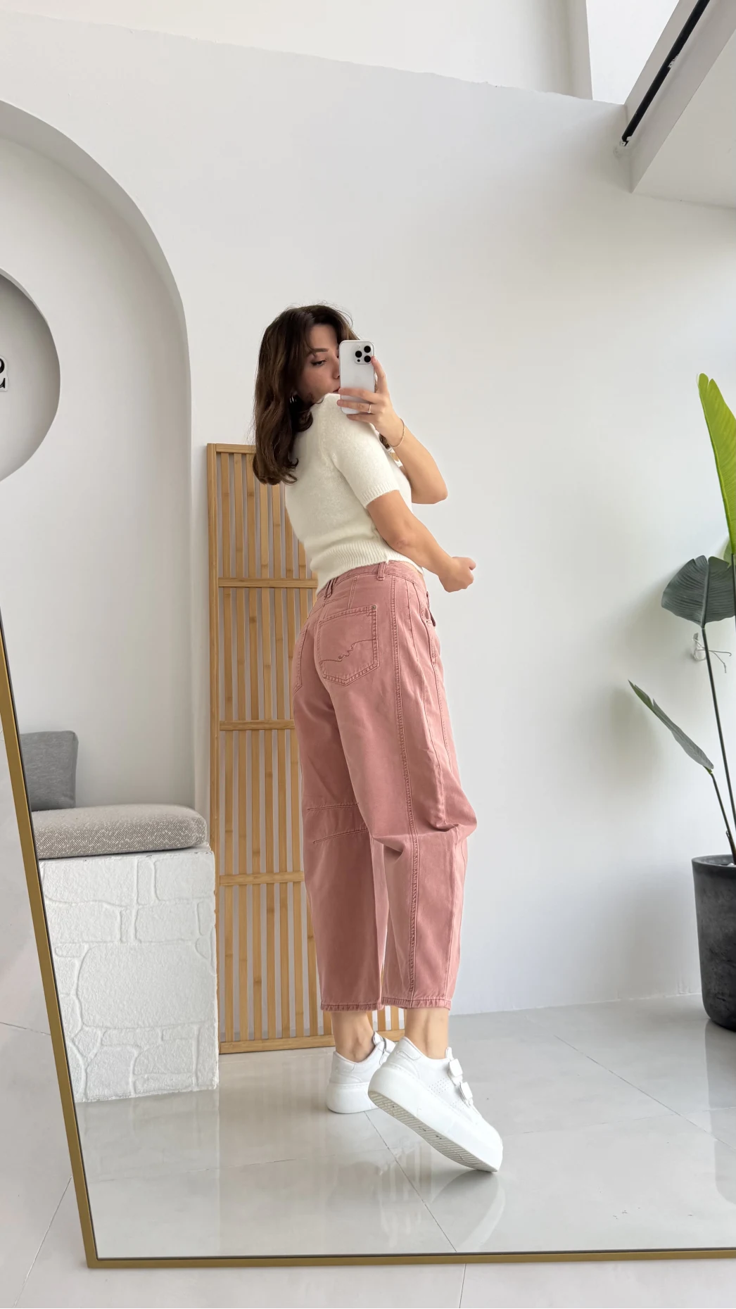 Rape Baggy Pantolon Gül Rengi