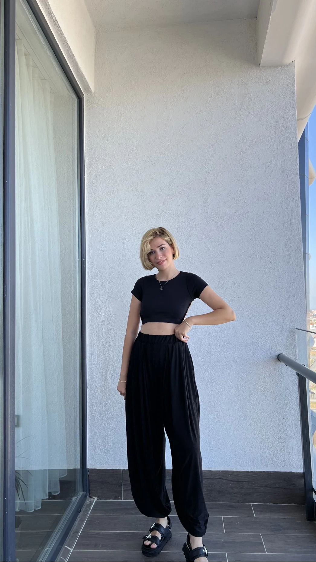 Rapsy Siyah Dökümlü Model Pantolon