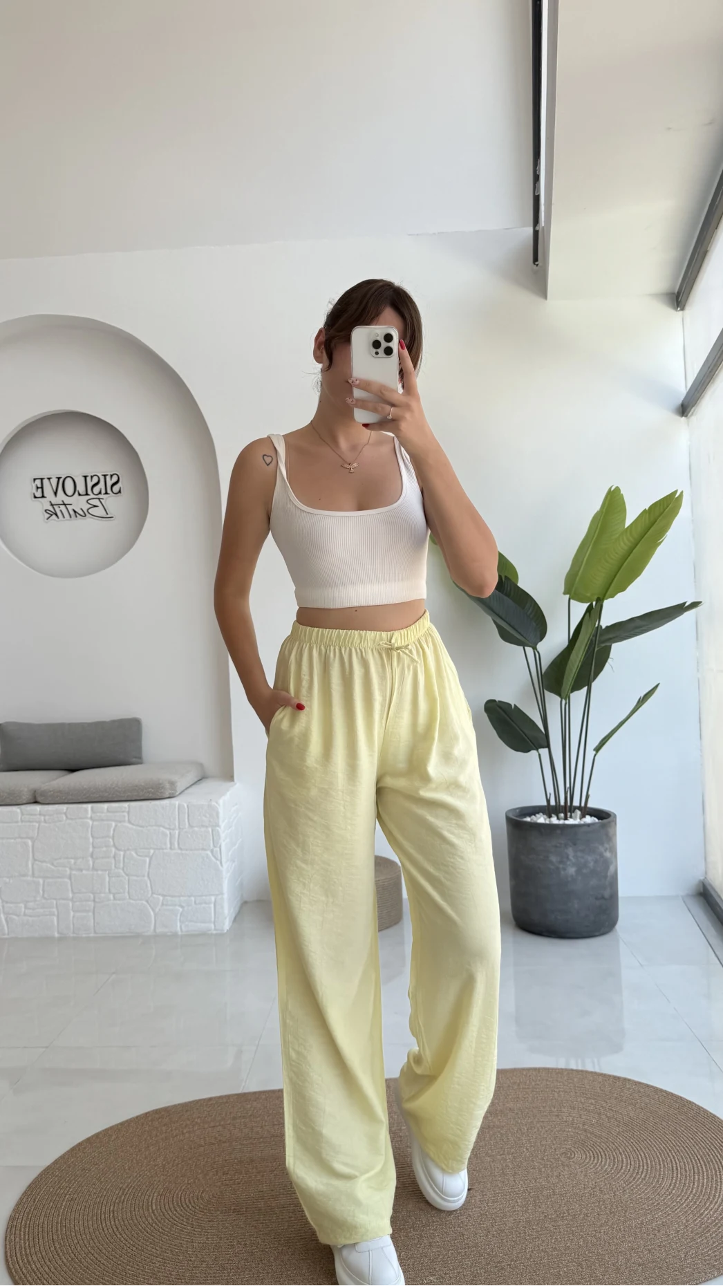 Raya Cepli Pantolon - Sarı