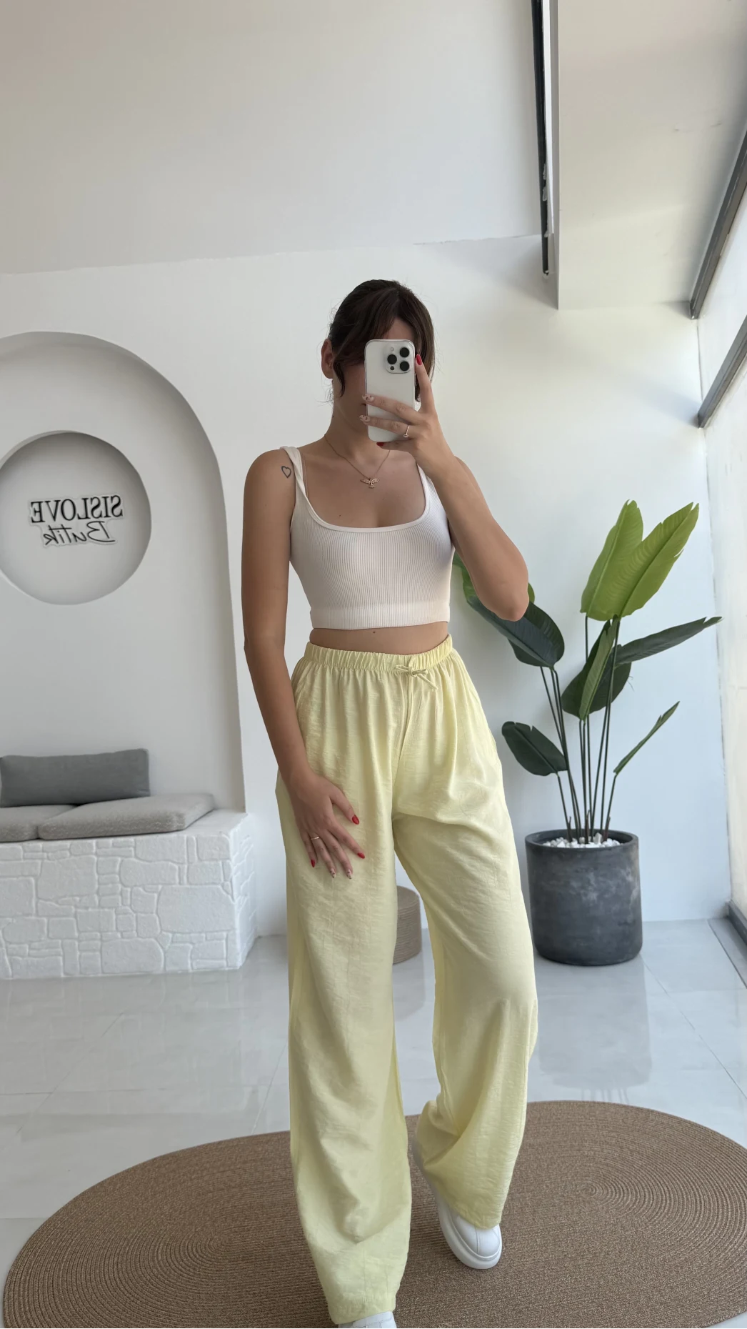 Raya Cepli Pantolon - Sarı