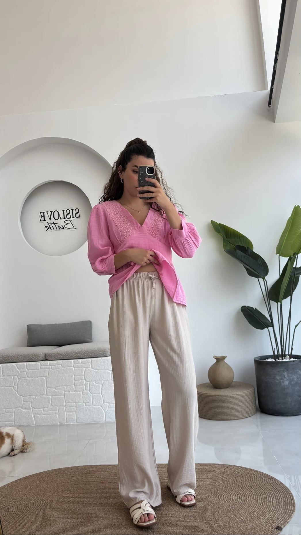 Raya Cepli Pantolon - Taş