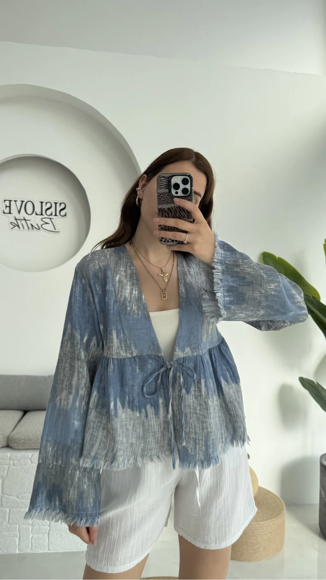 Renkli Kimono Mavi 7013