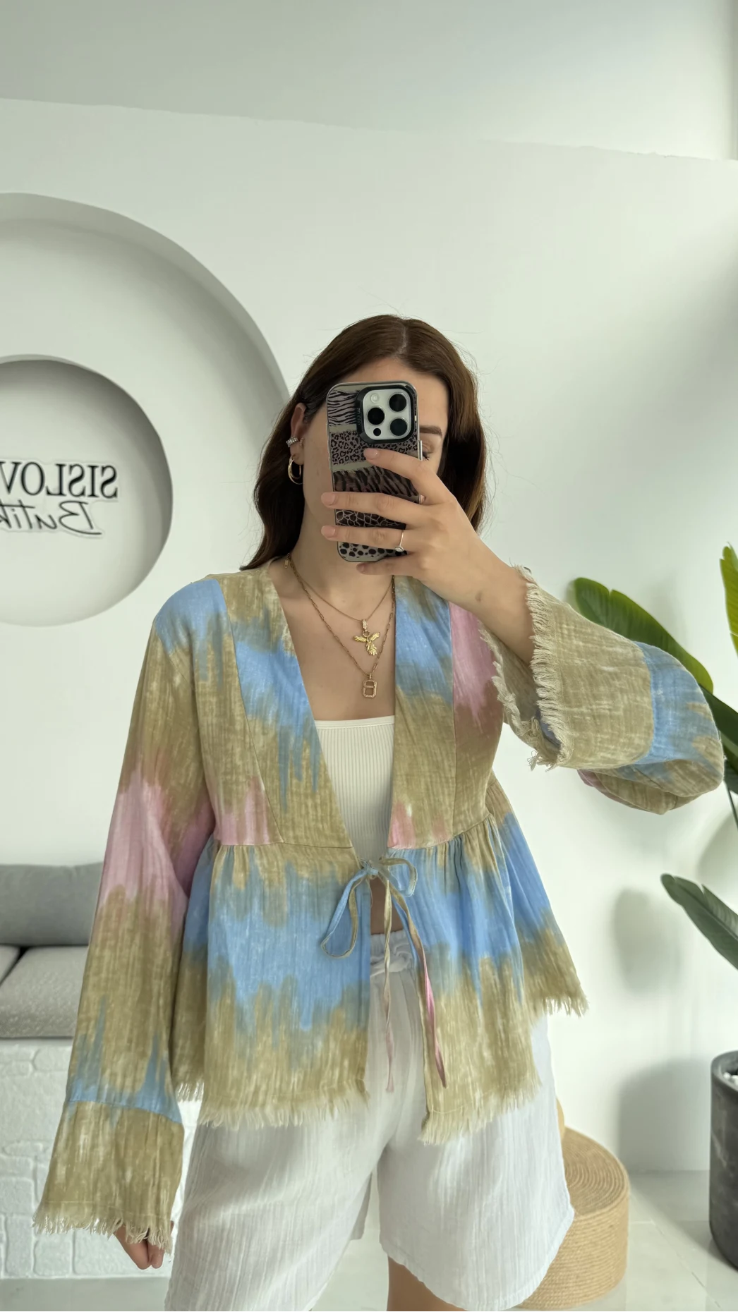 Renkli Kimono Pembe 7013