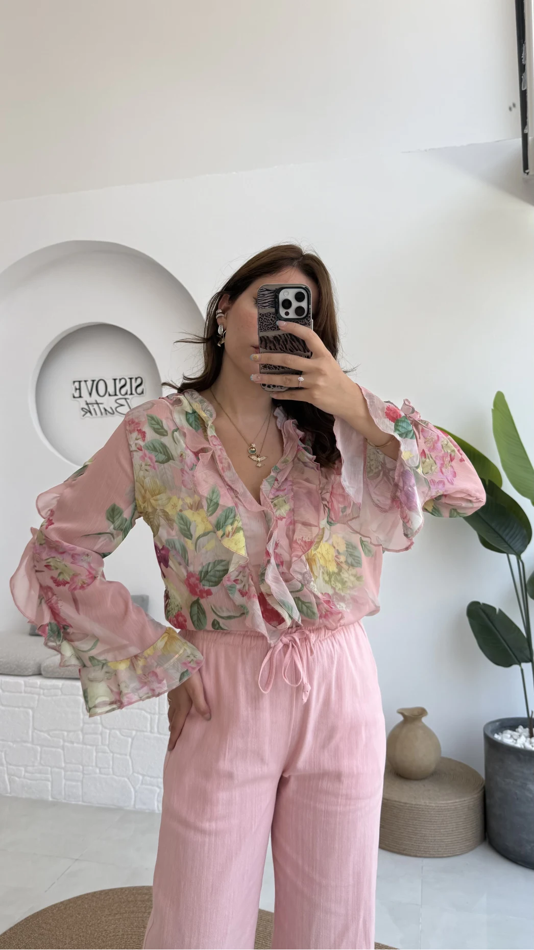 Renkli Şifon Gömlek