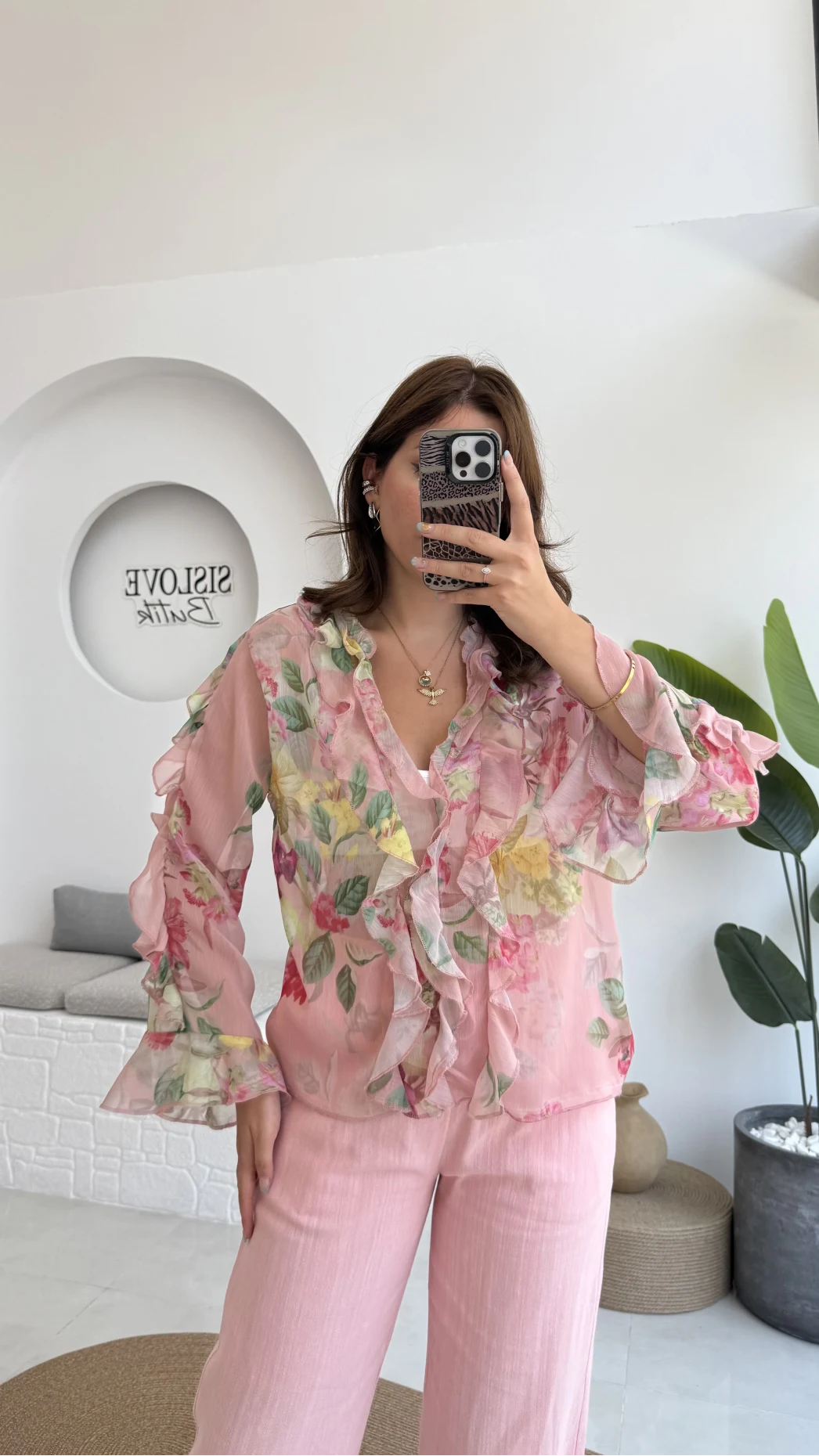 Renkli Şifon Gömlek