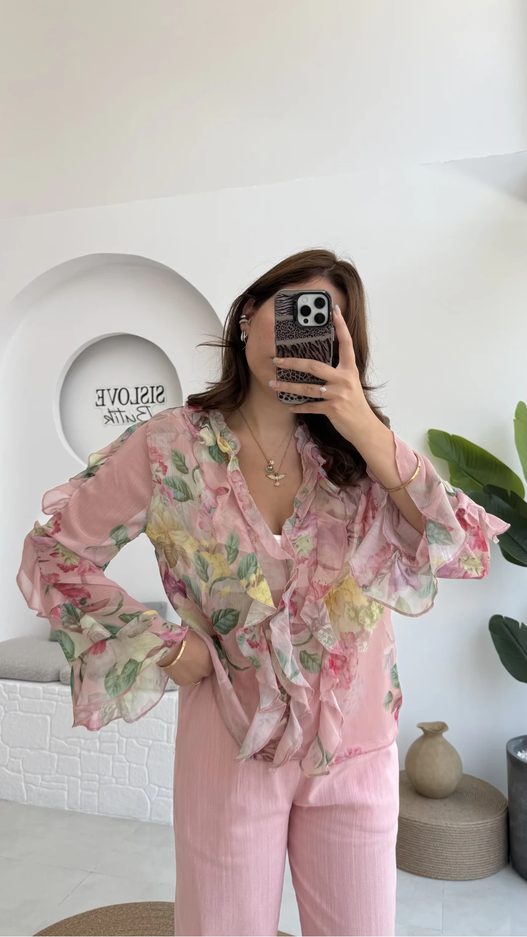 Renkli Şifon Gömlek