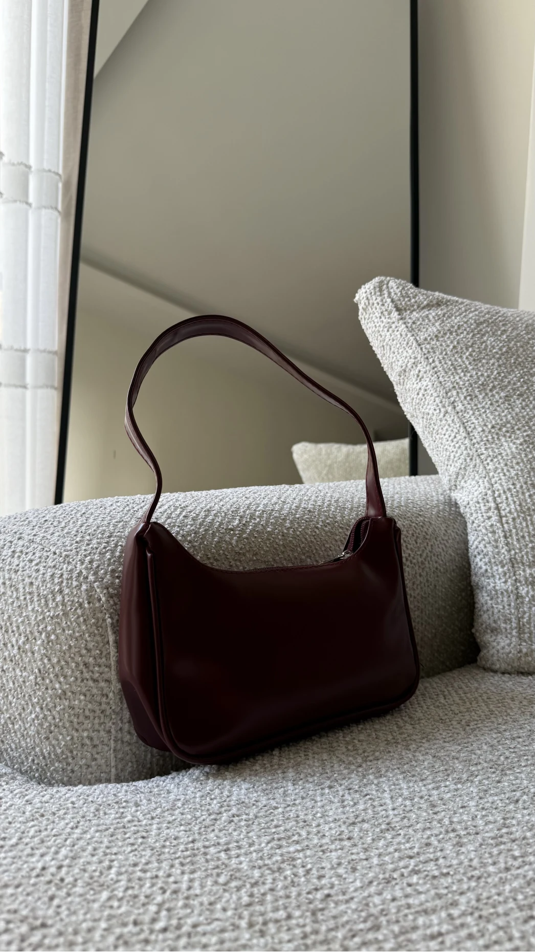 Reparo Deri Kol Çantası Bordo