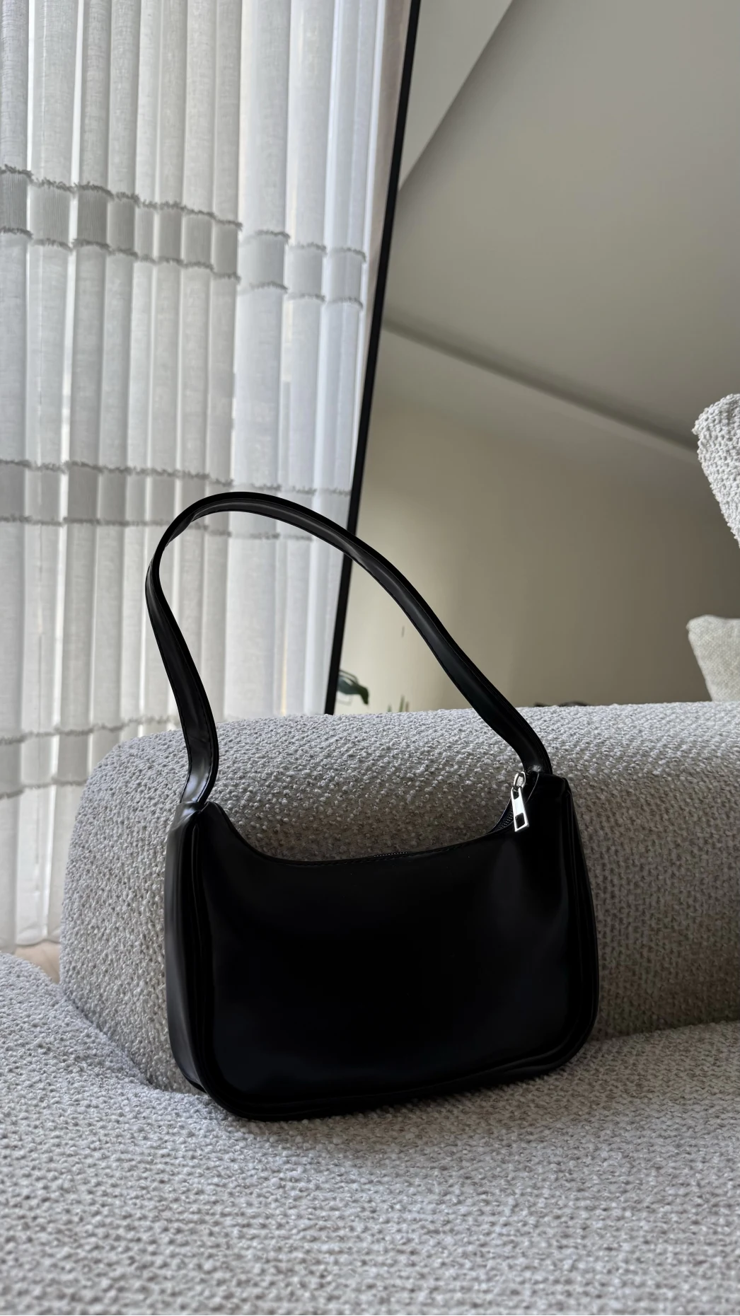 Reparo Deri Kol Çantası Siyah