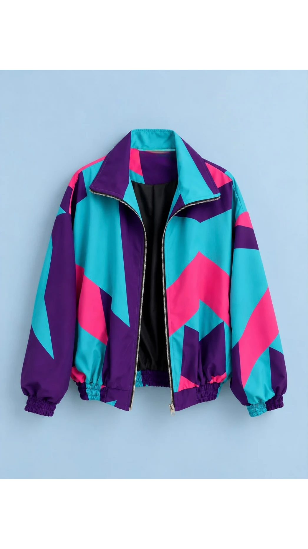 Retro 80’s Astarlı Ceket - Renkli