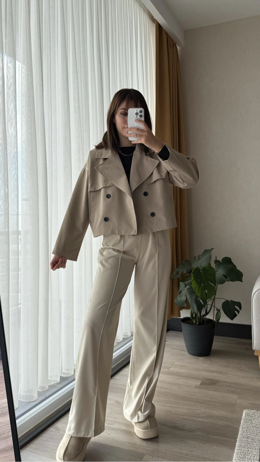 OUTLET ÜRÜN Rich Crop Trenç Krem