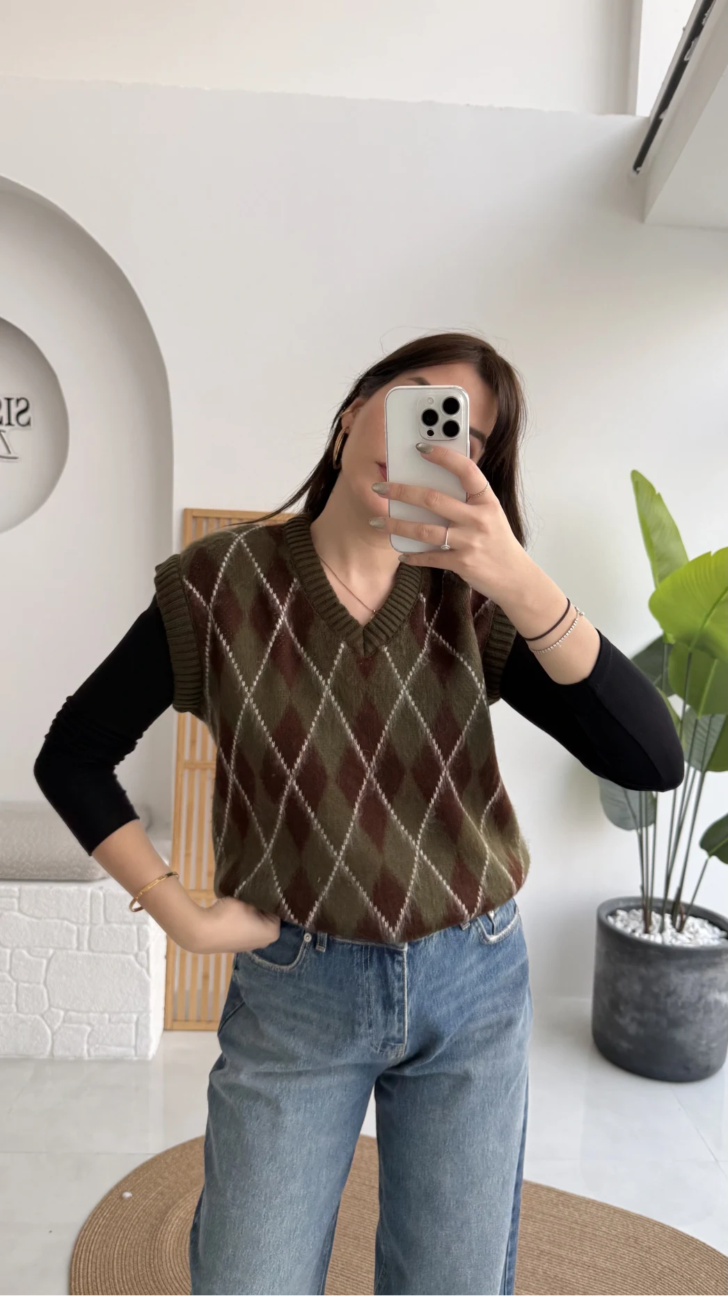 Rivora V Yaka Süveter - Haki