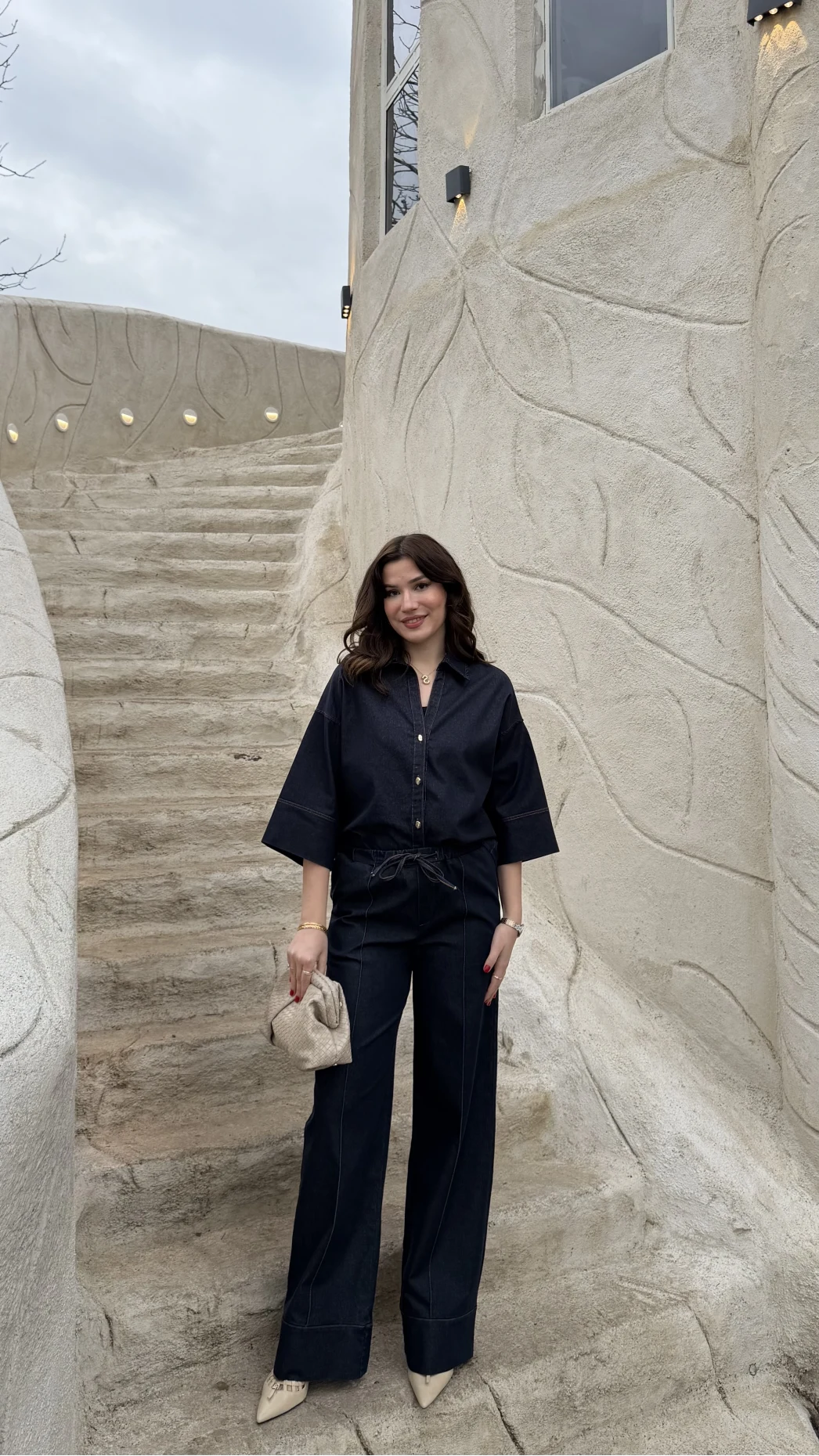 Roar Denim Gömlek-Pantolon Takım - Lacivert - Kod: 2201 4042