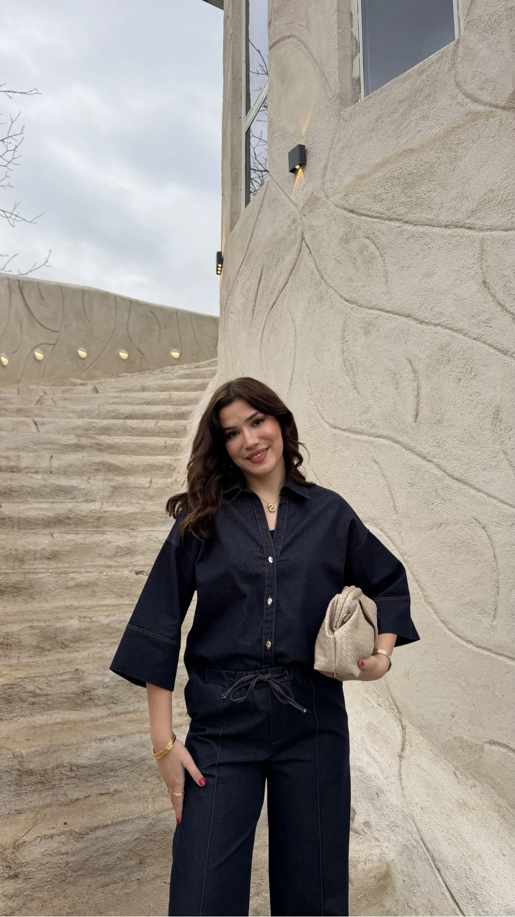 Roar Denim Gömlek-Pantolon Takım - Lacivert - Kod: 2201 4042