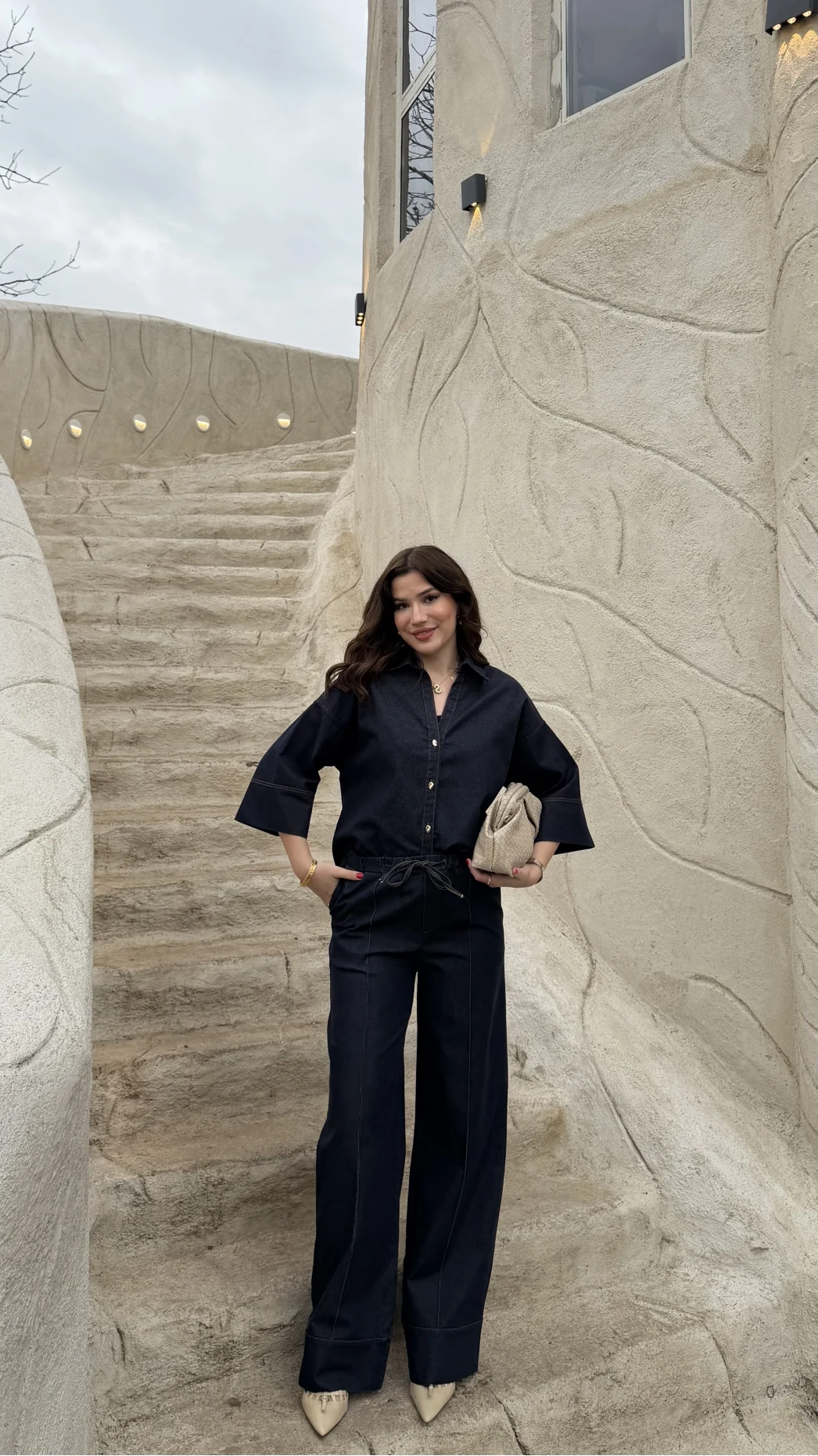 Roar Denim Gömlek-Pantolon Takım - Lacivert - Kod: 2201 4042