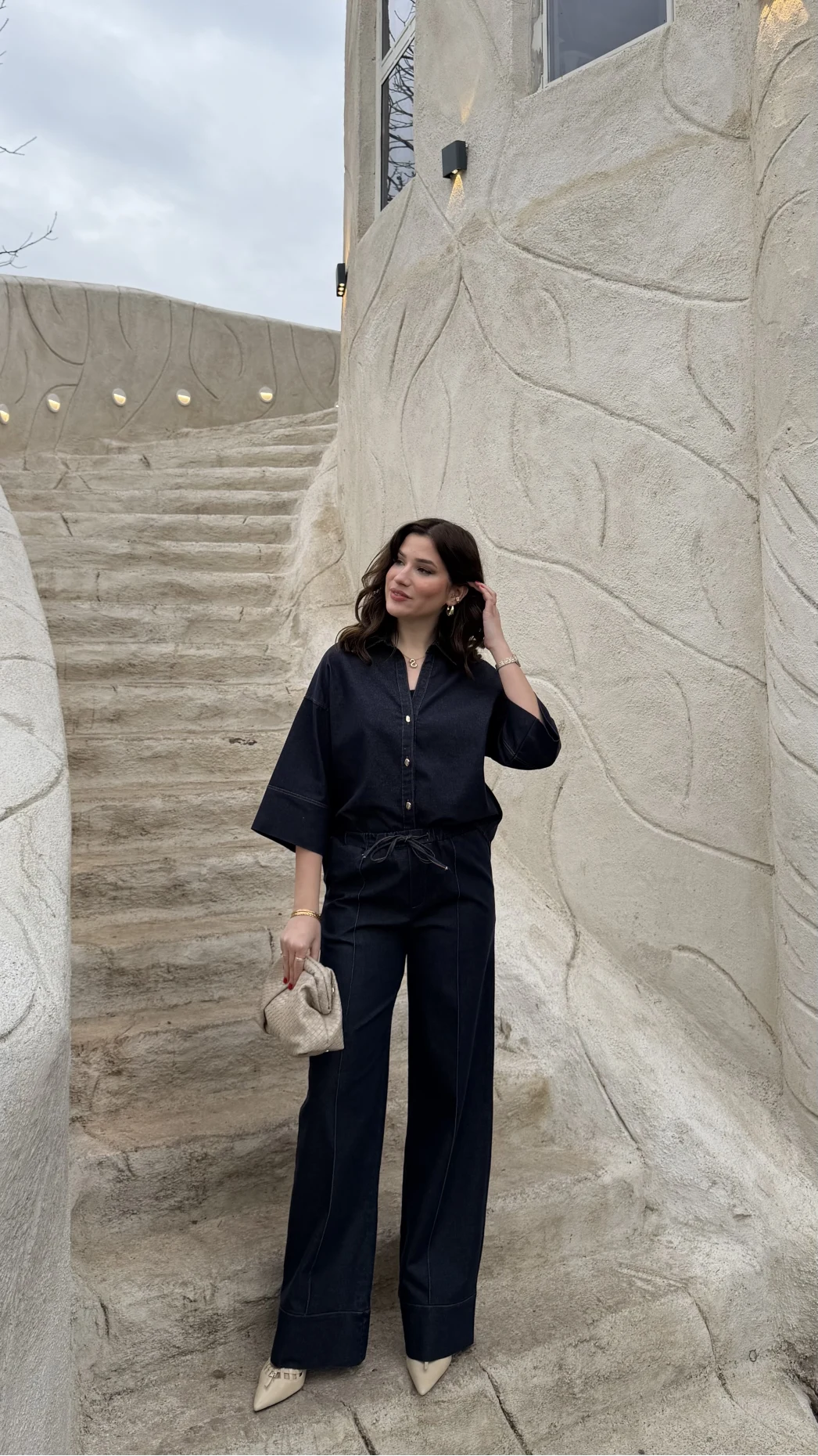 Roar Denim Gömlek-Pantolon Takım - Lacivert - Kod: 2201 4042