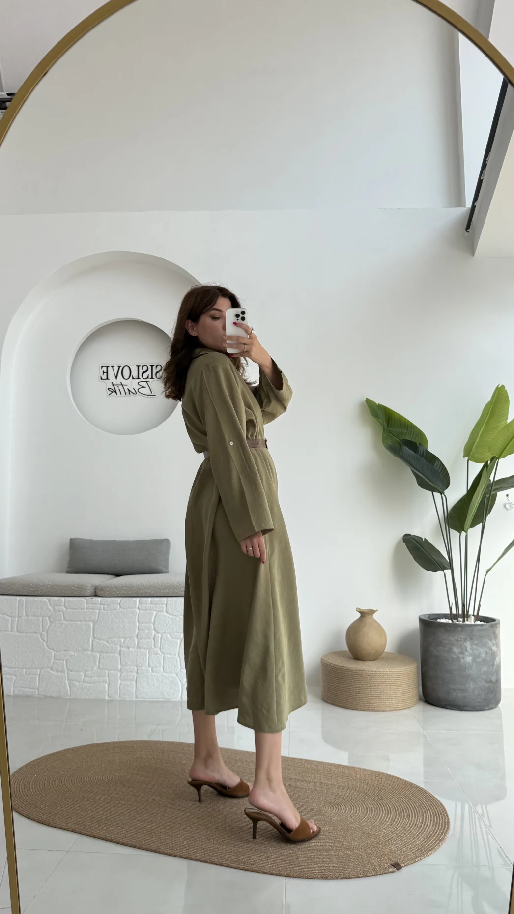 Roar Kemerli Gömlek Elbise - 3270 - Haki