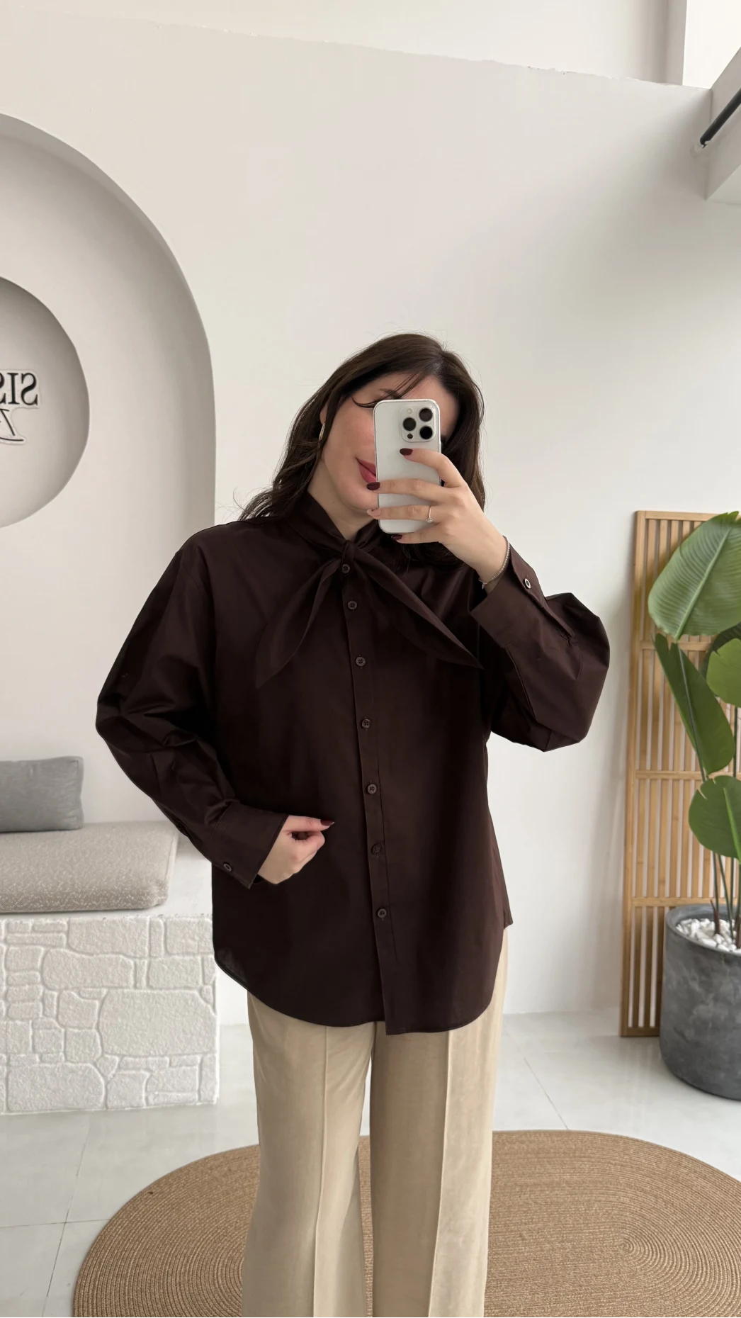 Robert Fular Yakalı Gömlek - Acı Kahve - Kod: 5407