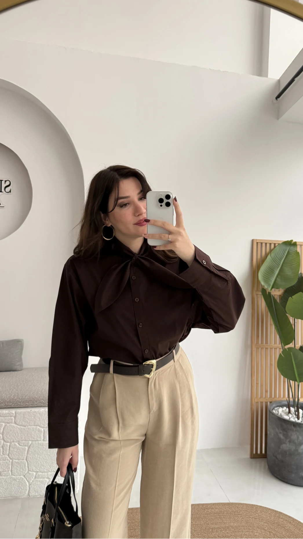 Robert Fular Yakalı Gömlek - Acı Kahve - Kod: 5407