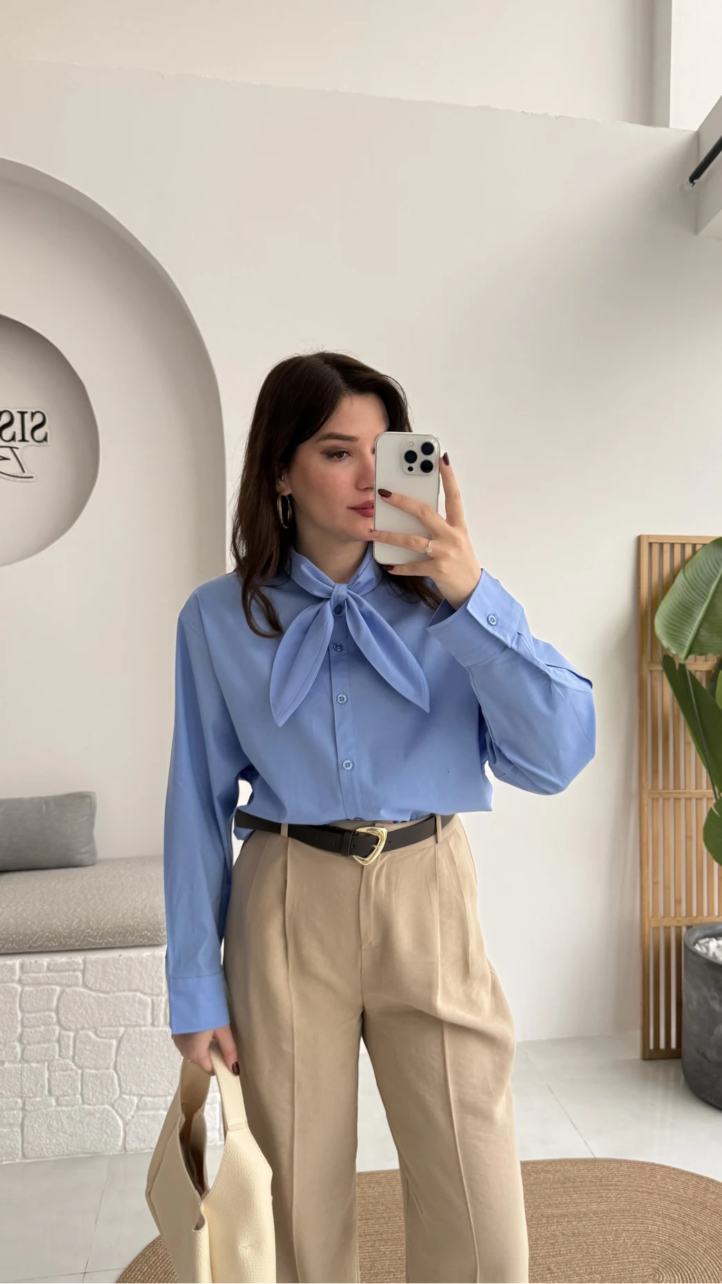 Robert Fular Yakalı Gömlek - Mavi - Kod: 5407