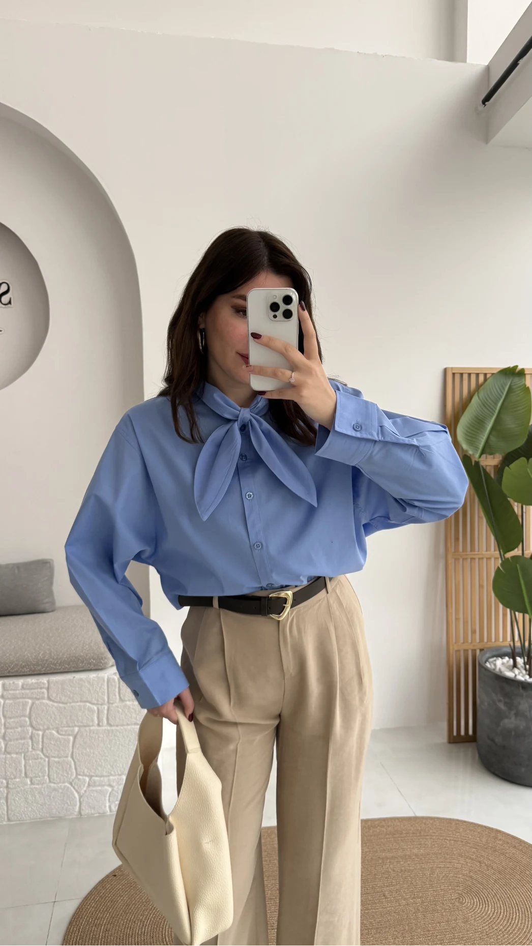 Robert Fular Yakalı Gömlek - Mavi - Kod: 5407