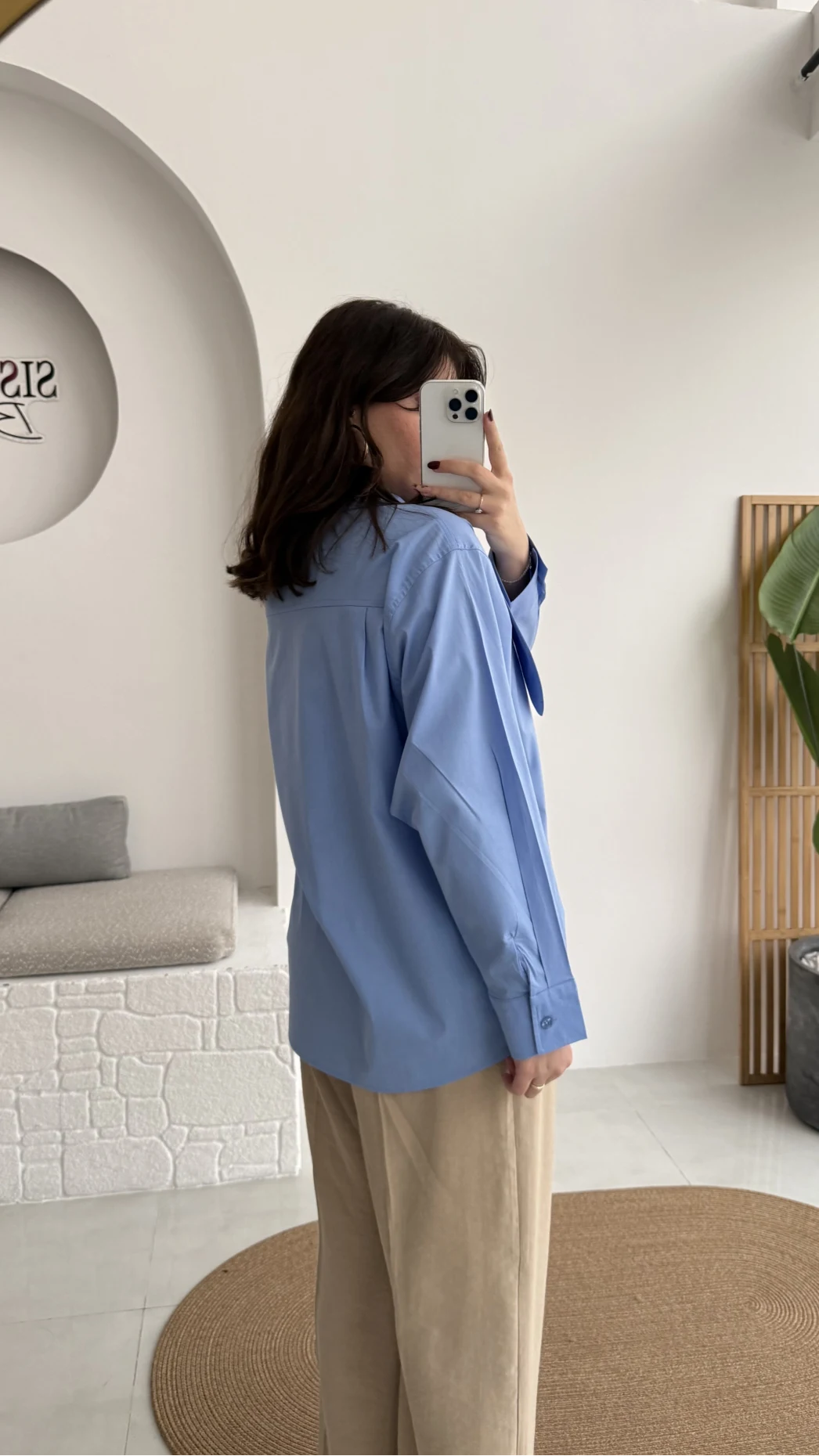 Robert Fular Yakalı Gömlek - Mavi - Kod: 5407