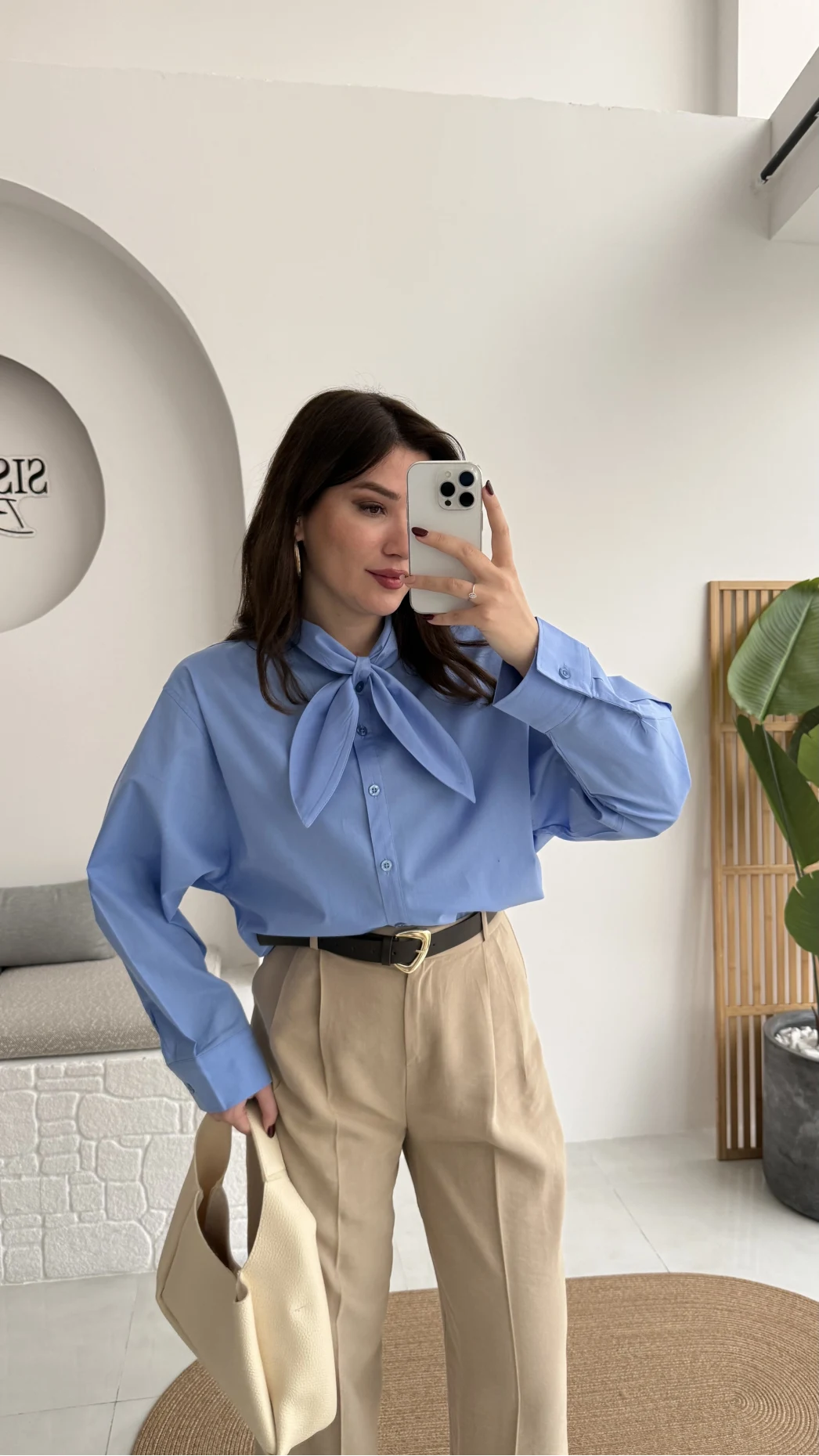 Robert Fular Yakalı Gömlek - Mavi - Kod: 5407