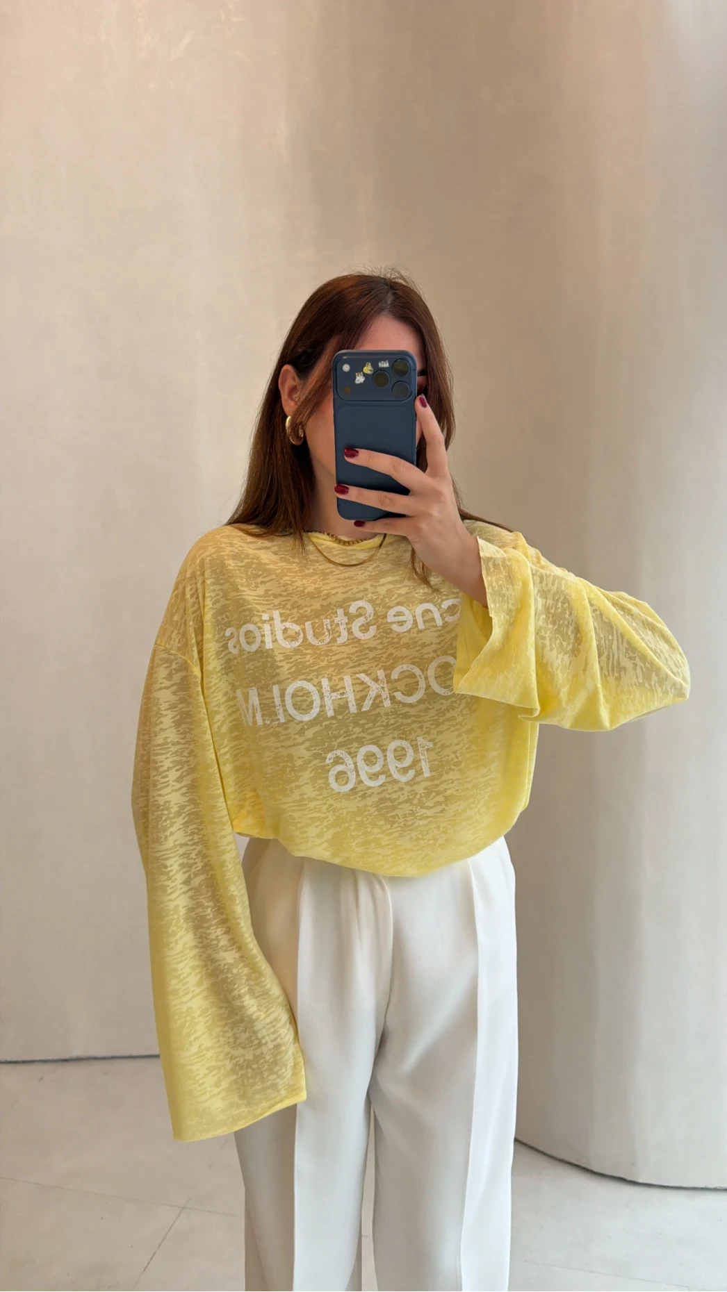 Rowe Baskı Detay Tshirt - Sarı - Kod: 1113