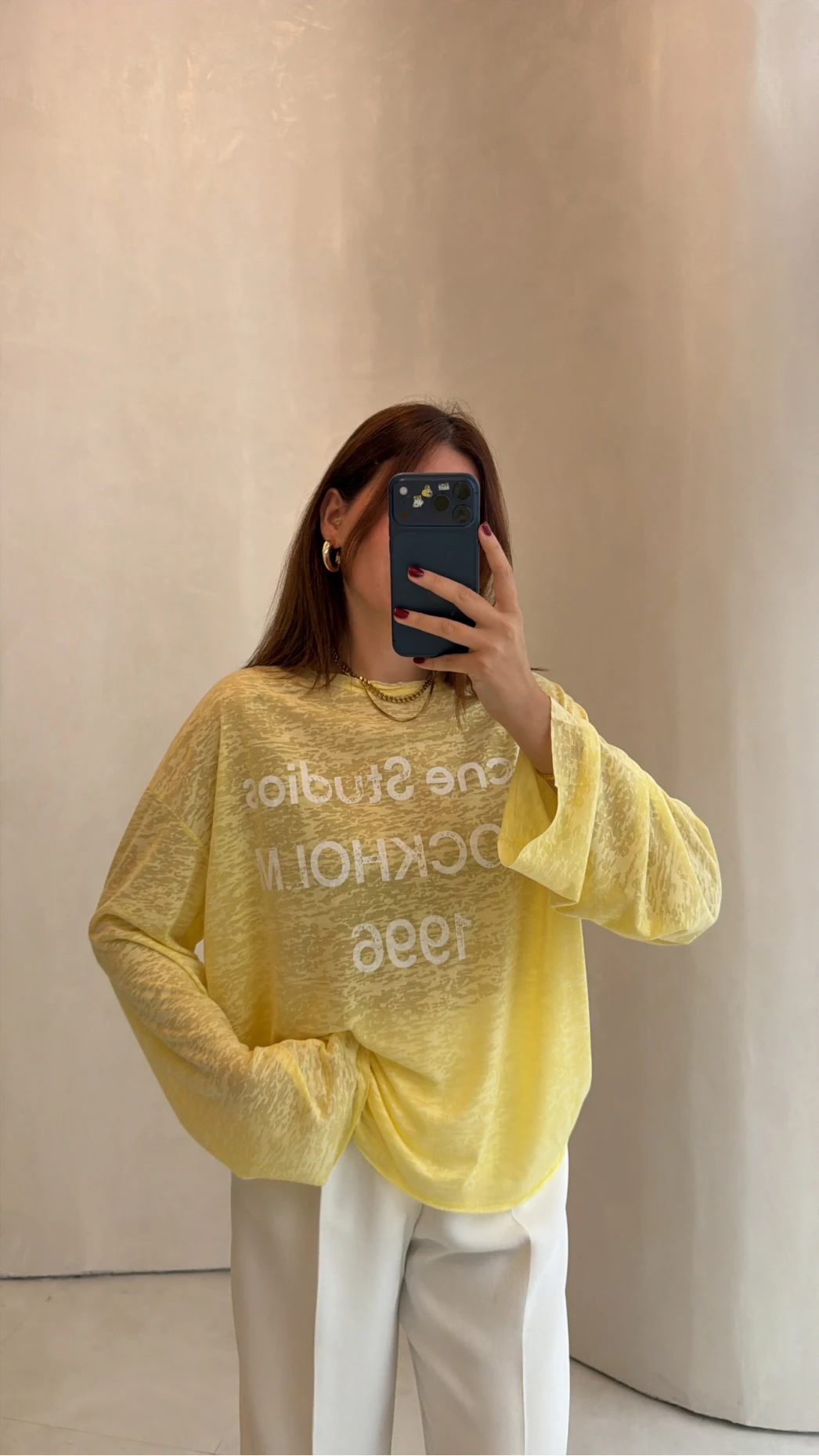 Rowe Baskı Detay Tshirt - Sarı - Kod: 1113