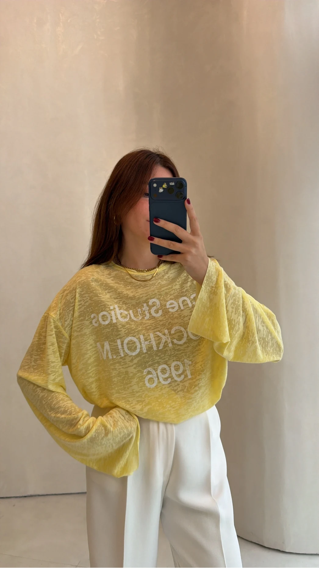 Rowe Baskı Detay Tshirt - Sarı - Kod: 1113