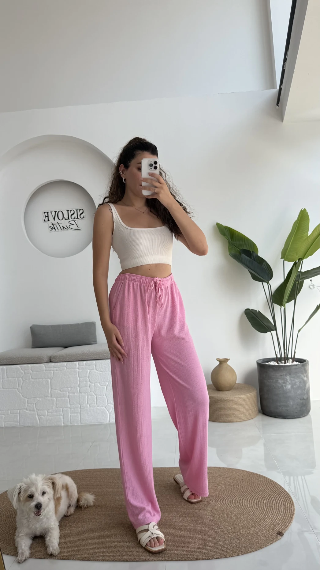 Ru Bürümcük Pantolon Pembe - 4023