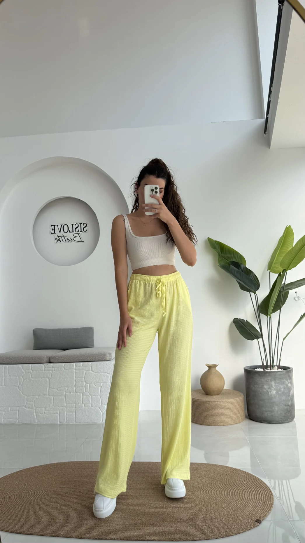 Ru Bürümcük Pantolon Sarı - 4023