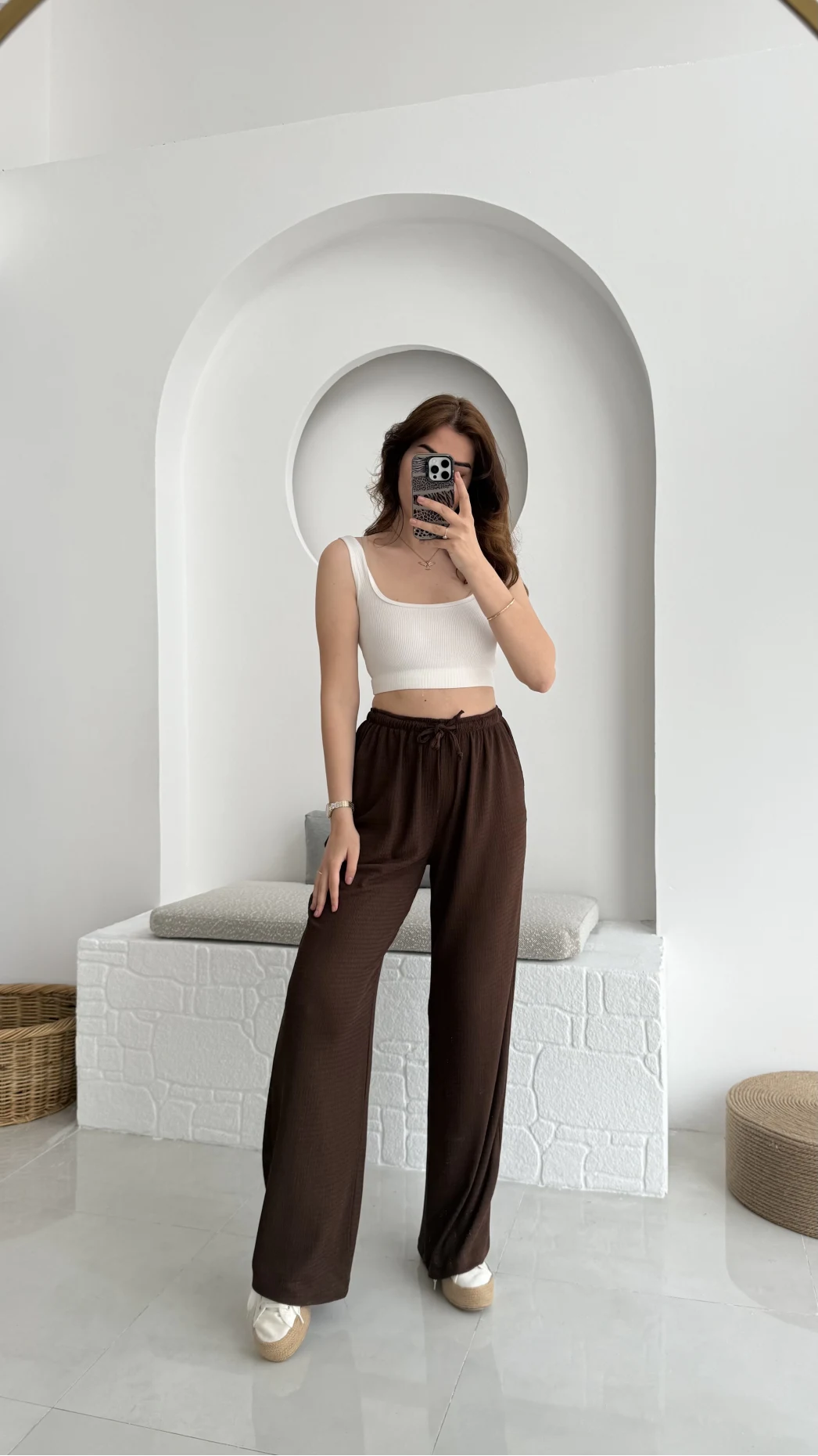 Ru Bürümcük Pantolon Kahve - 4023