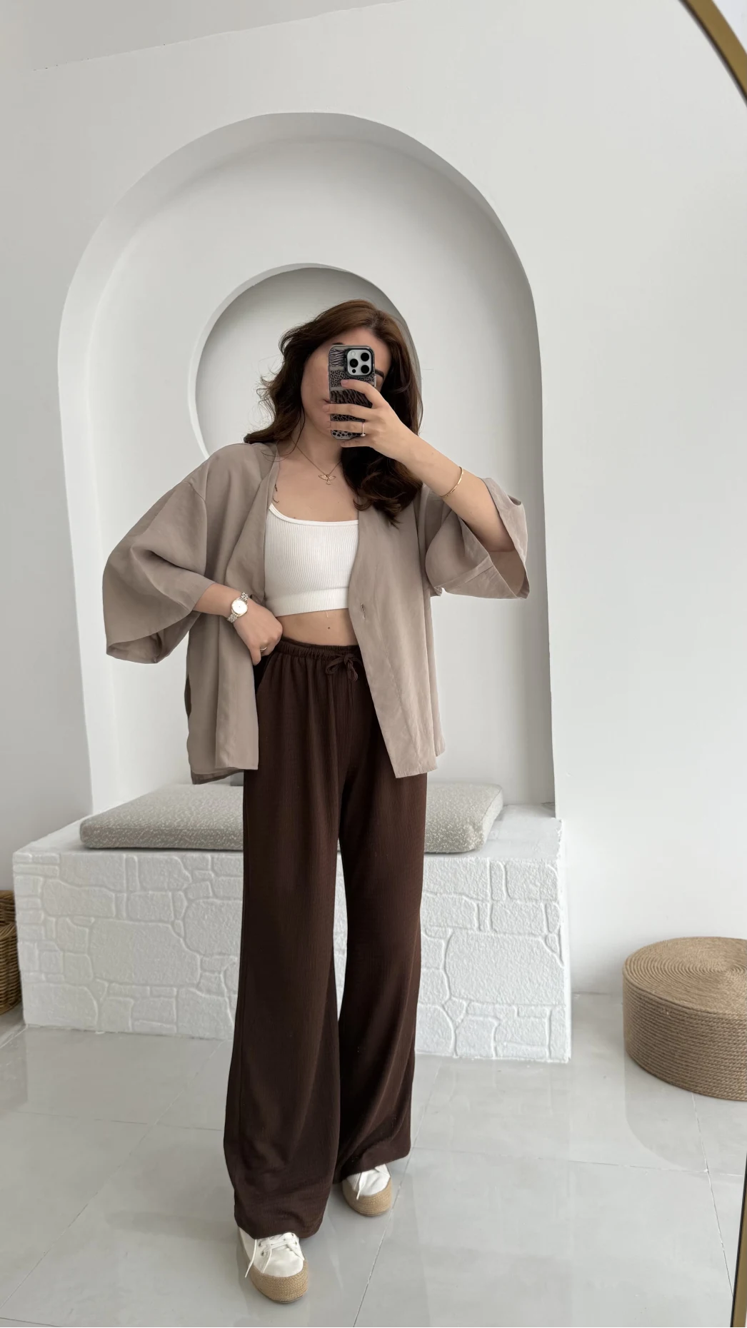 Ru Bürümcük Pantolon Kahve - 4023