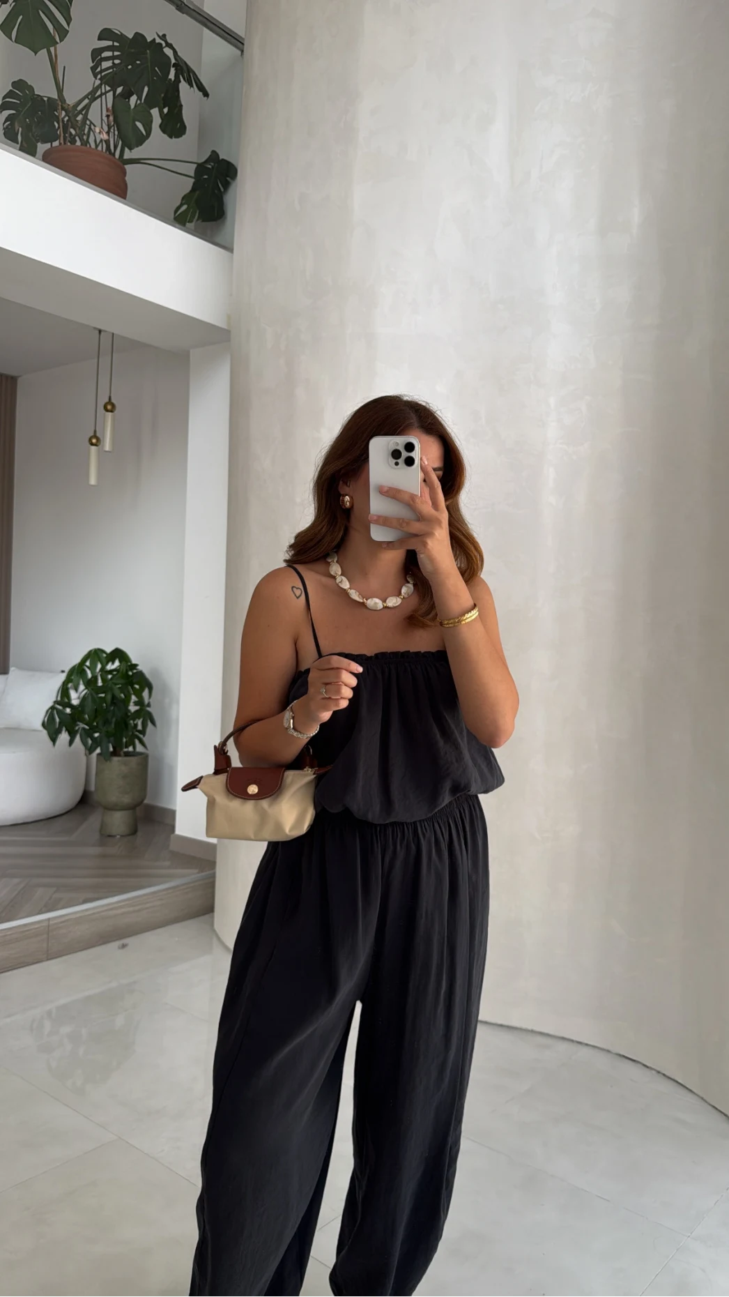 Ruby Askılı Balon Bluz Şalvar Pantolon Takım - Antrasit - Kod: 581171