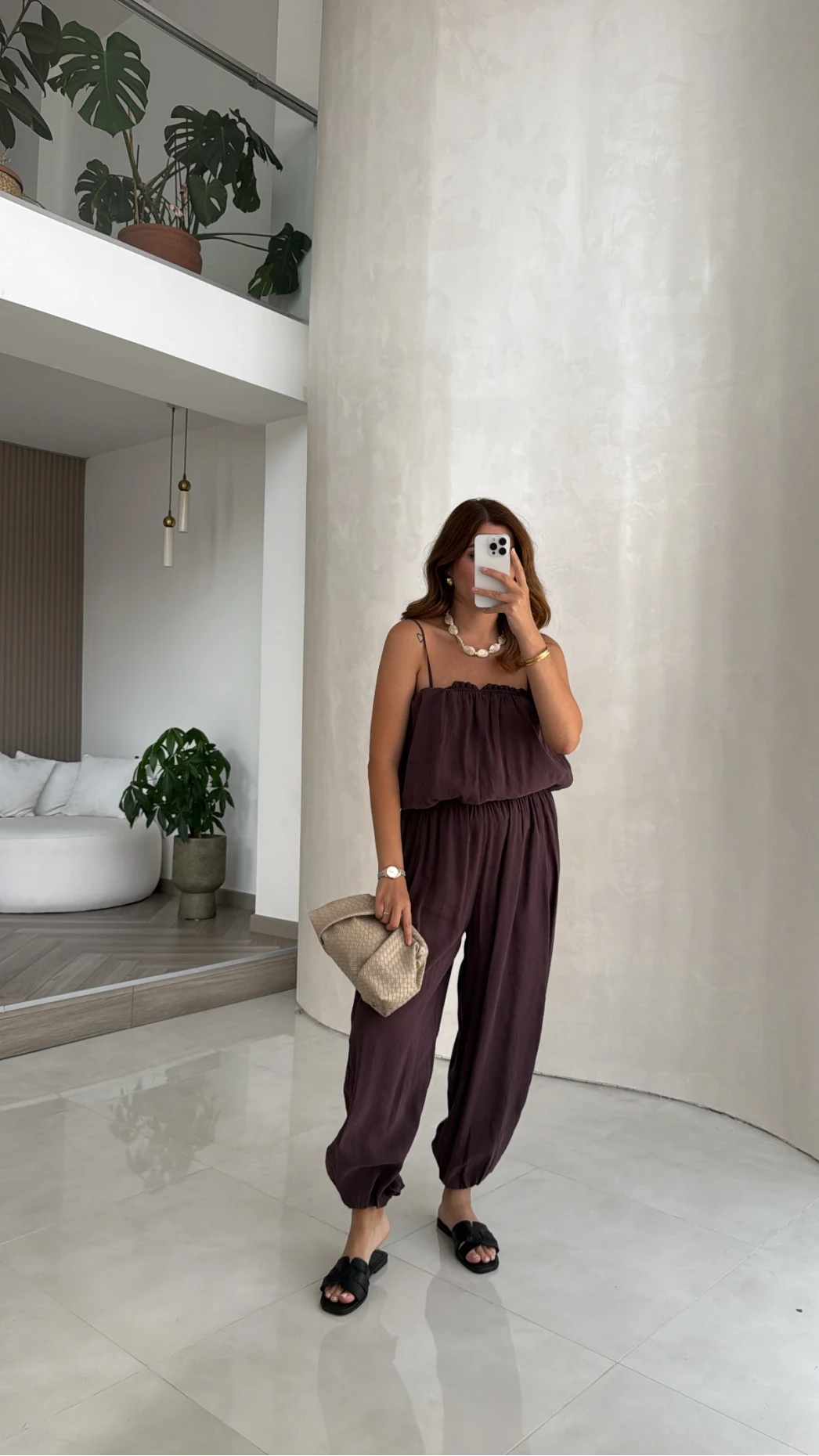 Ruby Askılı Balon Bluz Şalvar Pantolon Takım - Mürdüm - Kod: 581171