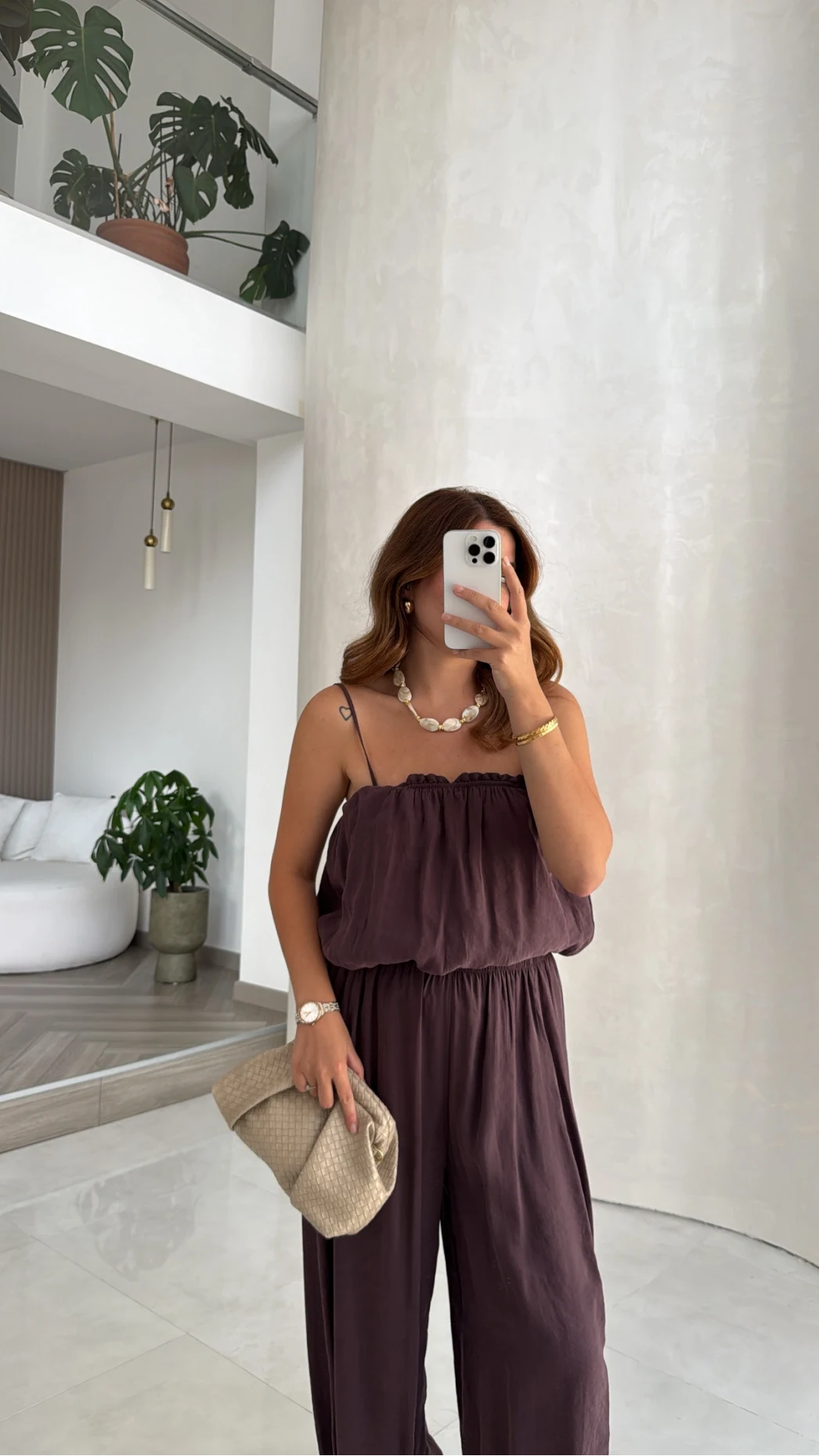 Ruby Askılı Balon Bluz Şalvar Pantolon Takım - Mürdüm - Kod: 581171