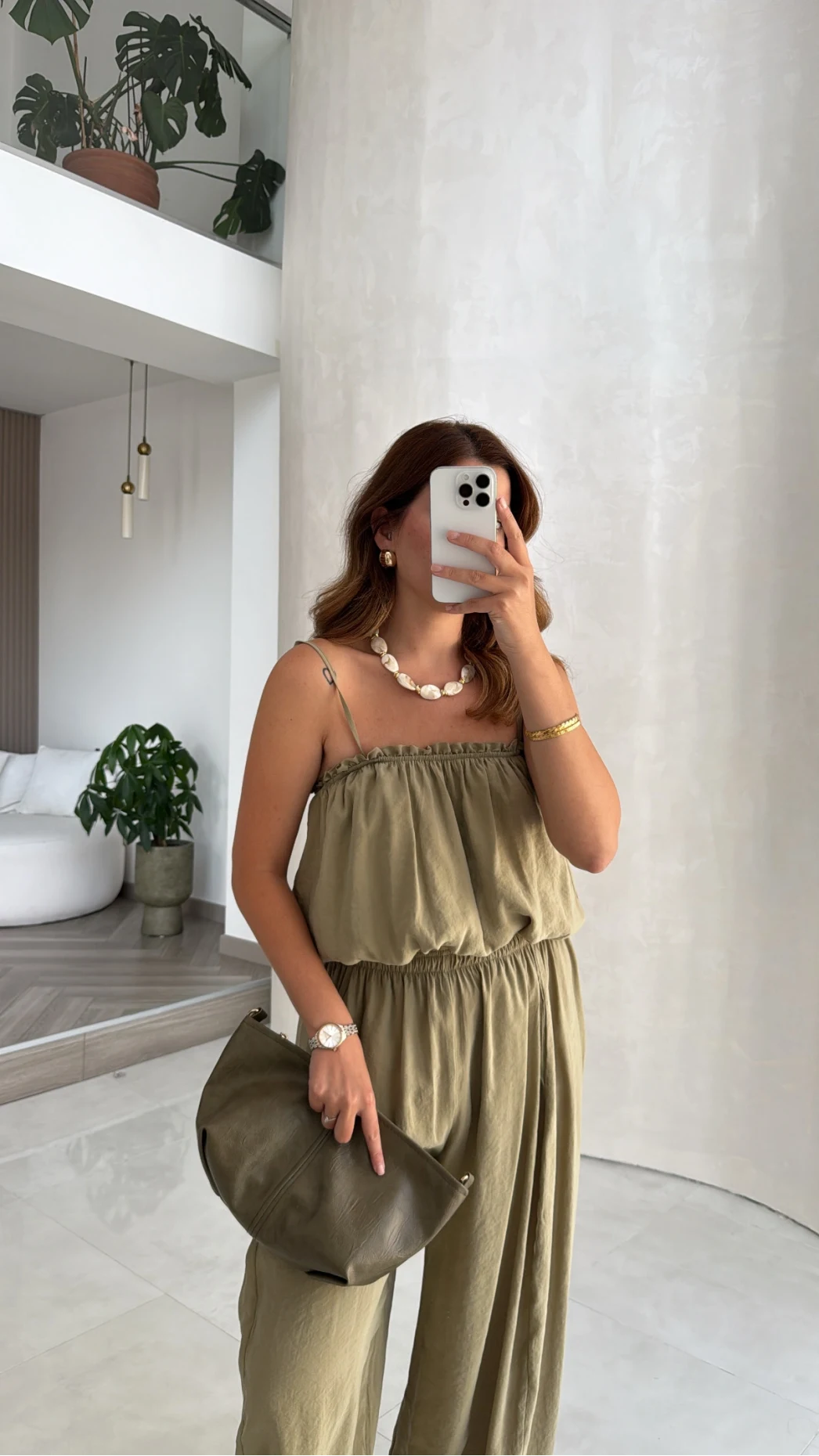 Ruby Askılı Balon Bluz Şalvar Pantolon Takım - Yeşil - Kod: 581171