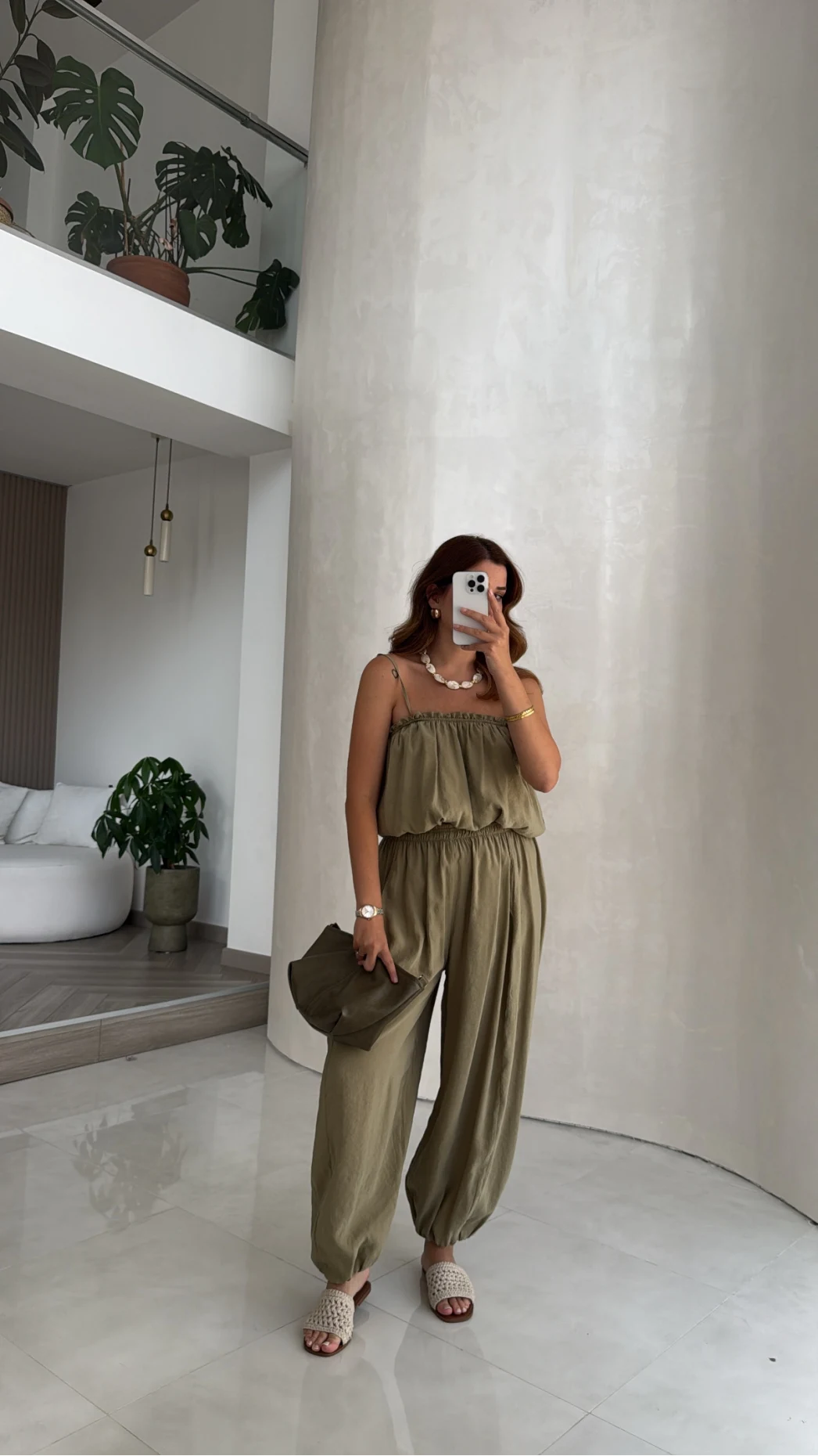 Ruby Askılı Balon Bluz Şalvar Pantolon Takım - Yeşil - Kod: 581171