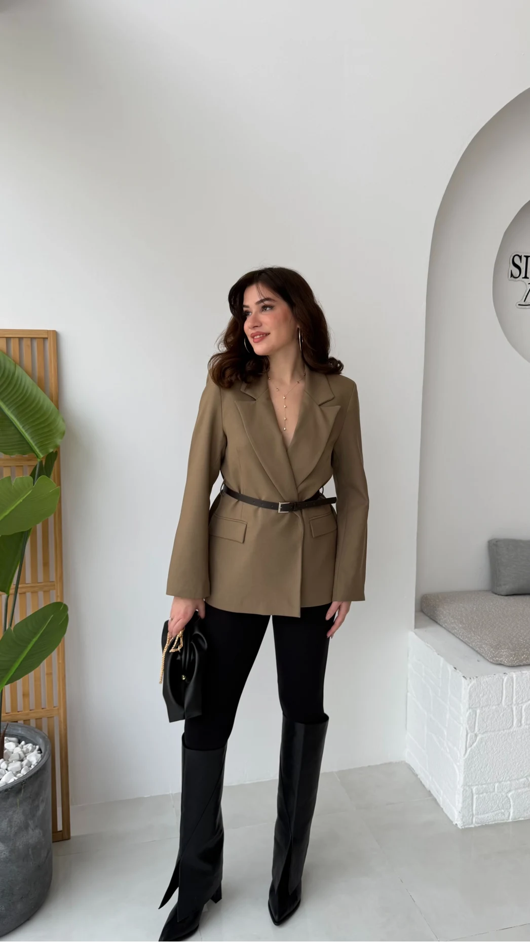 Rupert Kemerli Poliviskon Ceket - Haki - Kod: 9700