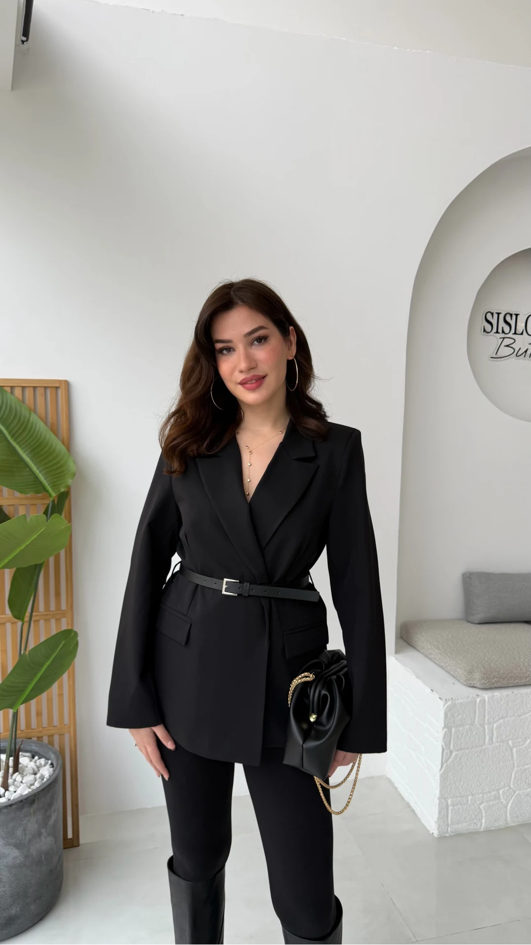 Rupert Kemerli Poliviskon Ceket - Siyah - Kod: 9700