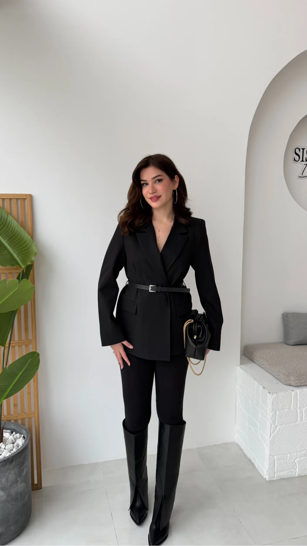 Rupert Kemerli Poliviskon Ceket - Siyah - Kod: 9700